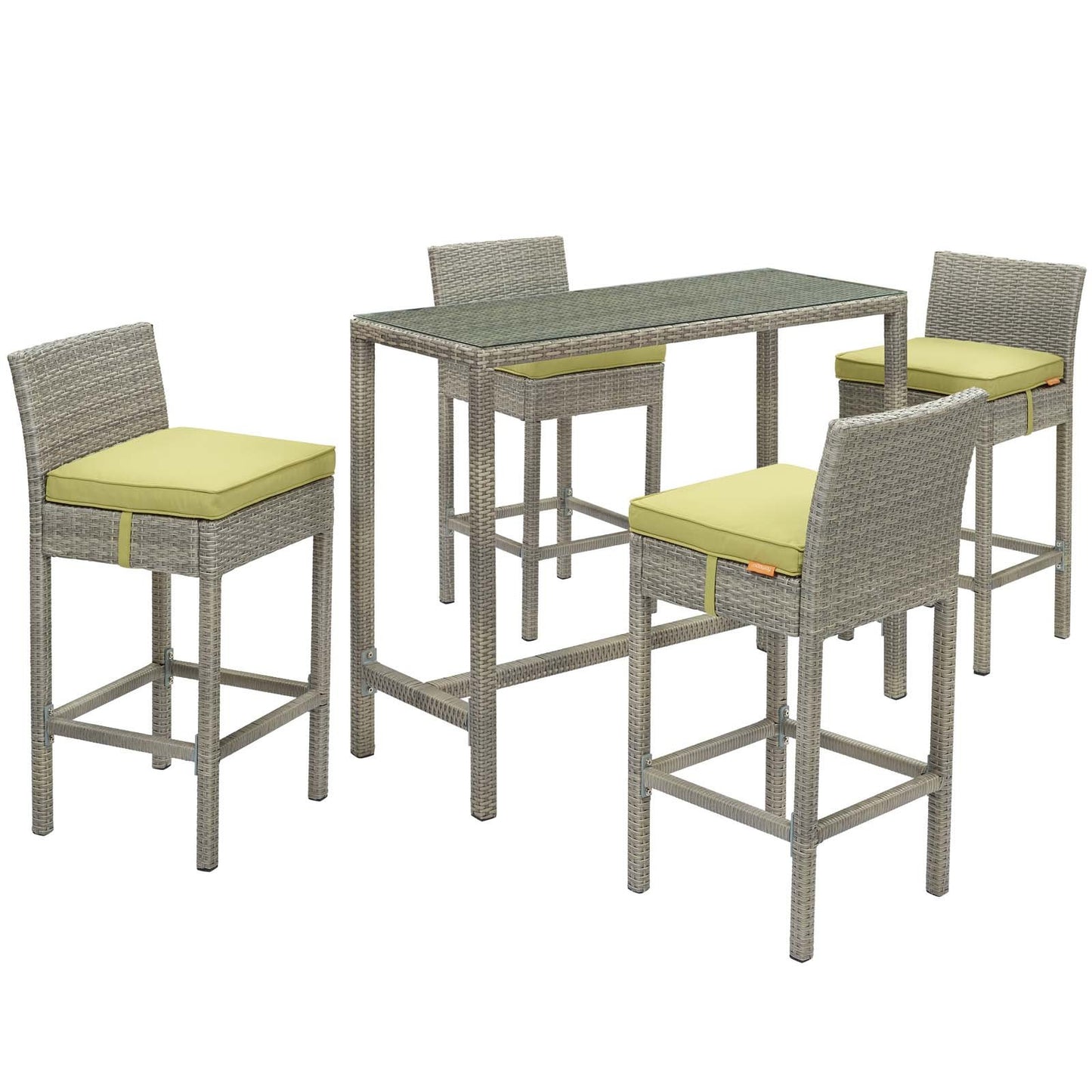 Modway Conduit 5 Piece Outdoor Patio Wicker Rattan Set