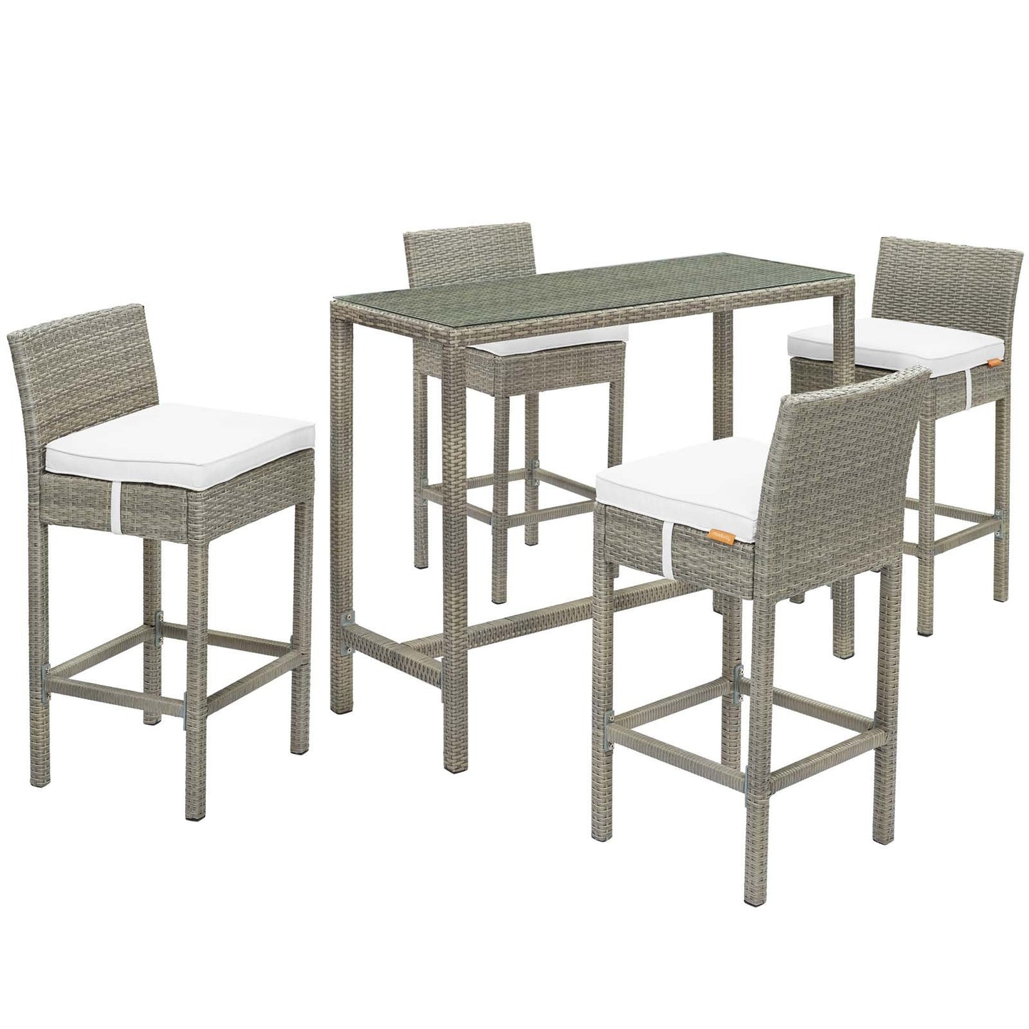 Modway Conduit 5 Piece Outdoor Patio Wicker Rattan Set