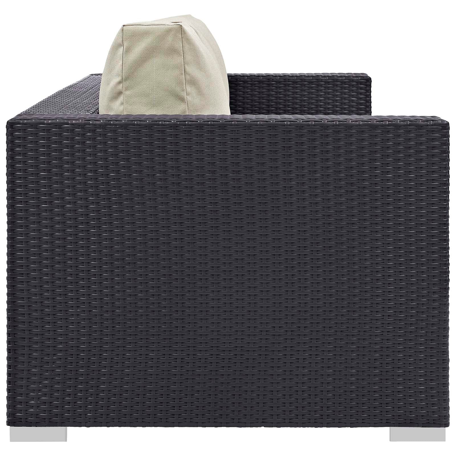 Modway Convene 3 Piece Set Outdoor Patio with Fire Pit | Outdoor Sofas, Loveseats & Sectionals | 