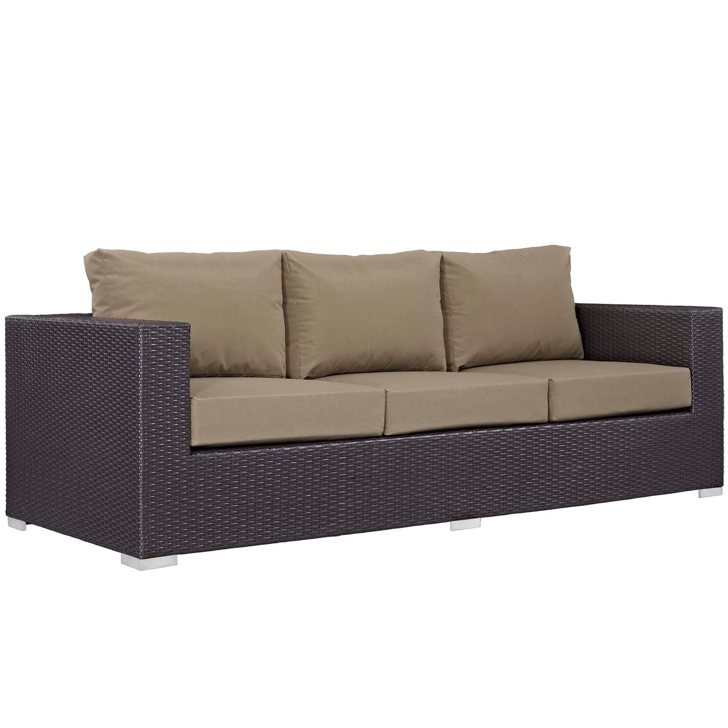 Modway Convene 3 Piece Set Outdoor Patio with Fire Pit | Outdoor Sofas, Loveseats & Sectionals | 