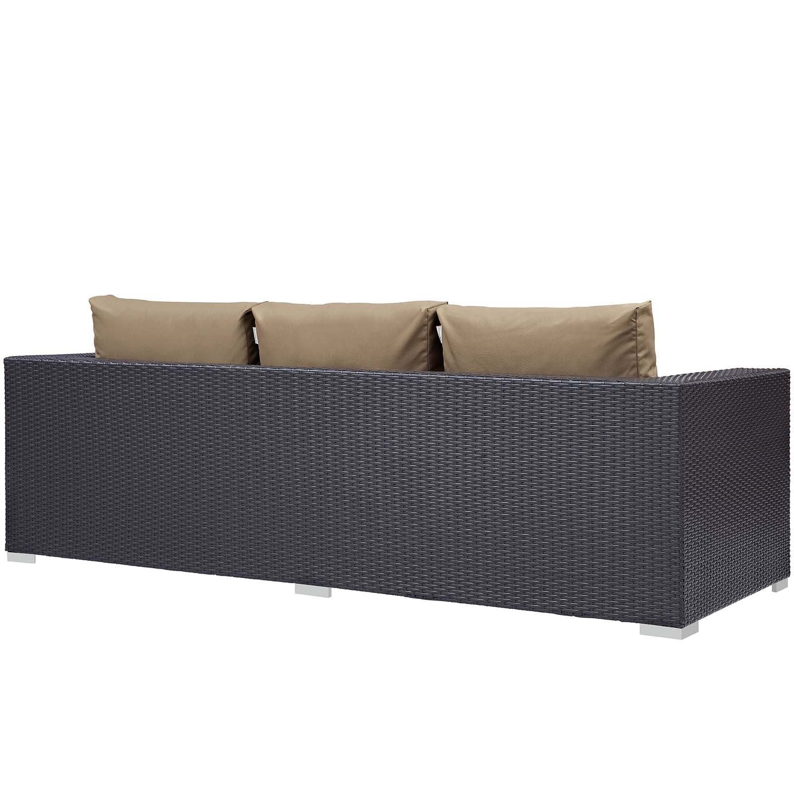 Modway Convene 3 Piece Set Outdoor Patio with Fire Pit | Outdoor Sofas, Loveseats & Sectionals | 