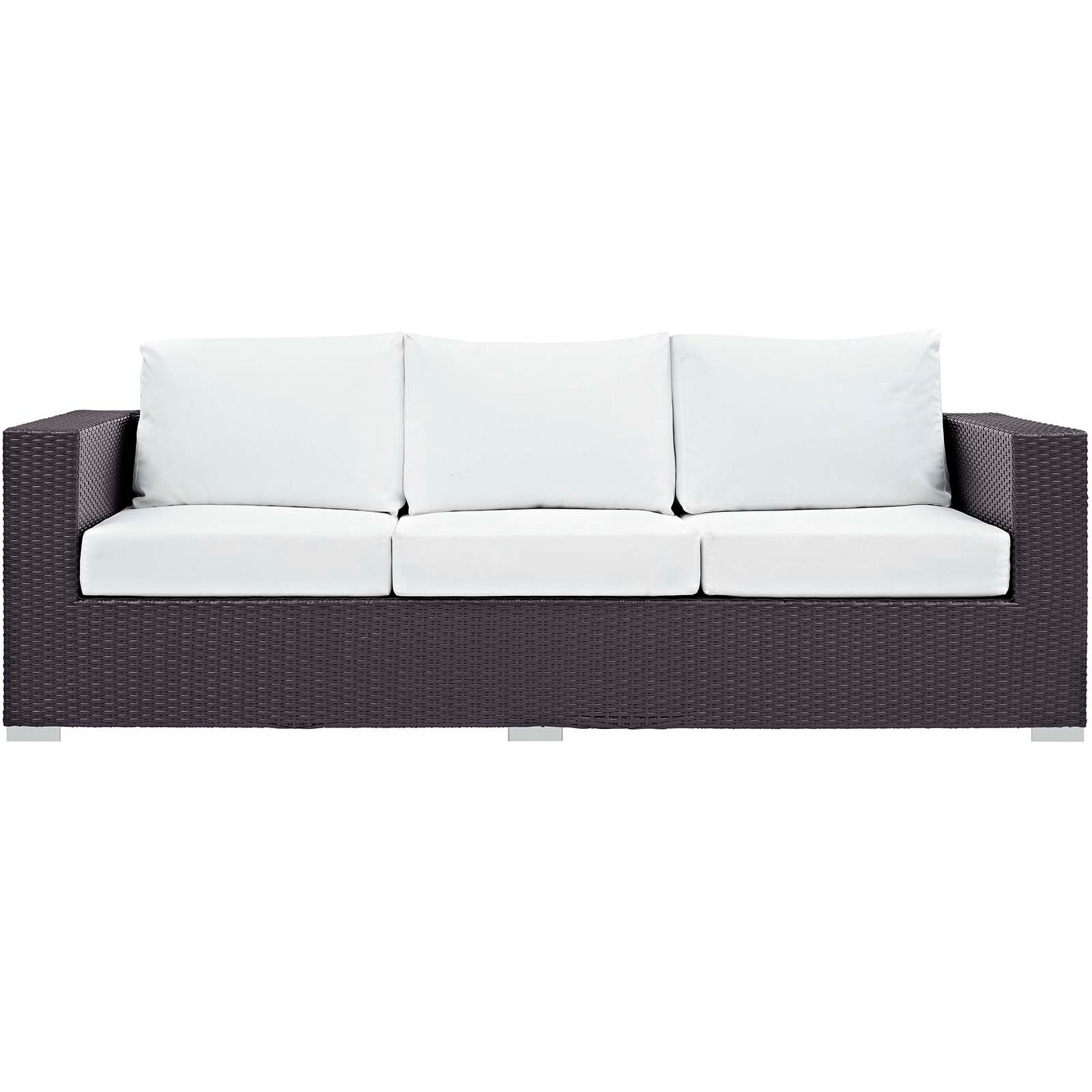 Modway Convene 3 Piece Set Outdoor Patio with Fire Pit | Outdoor Sofas, Loveseats & Sectionals | 