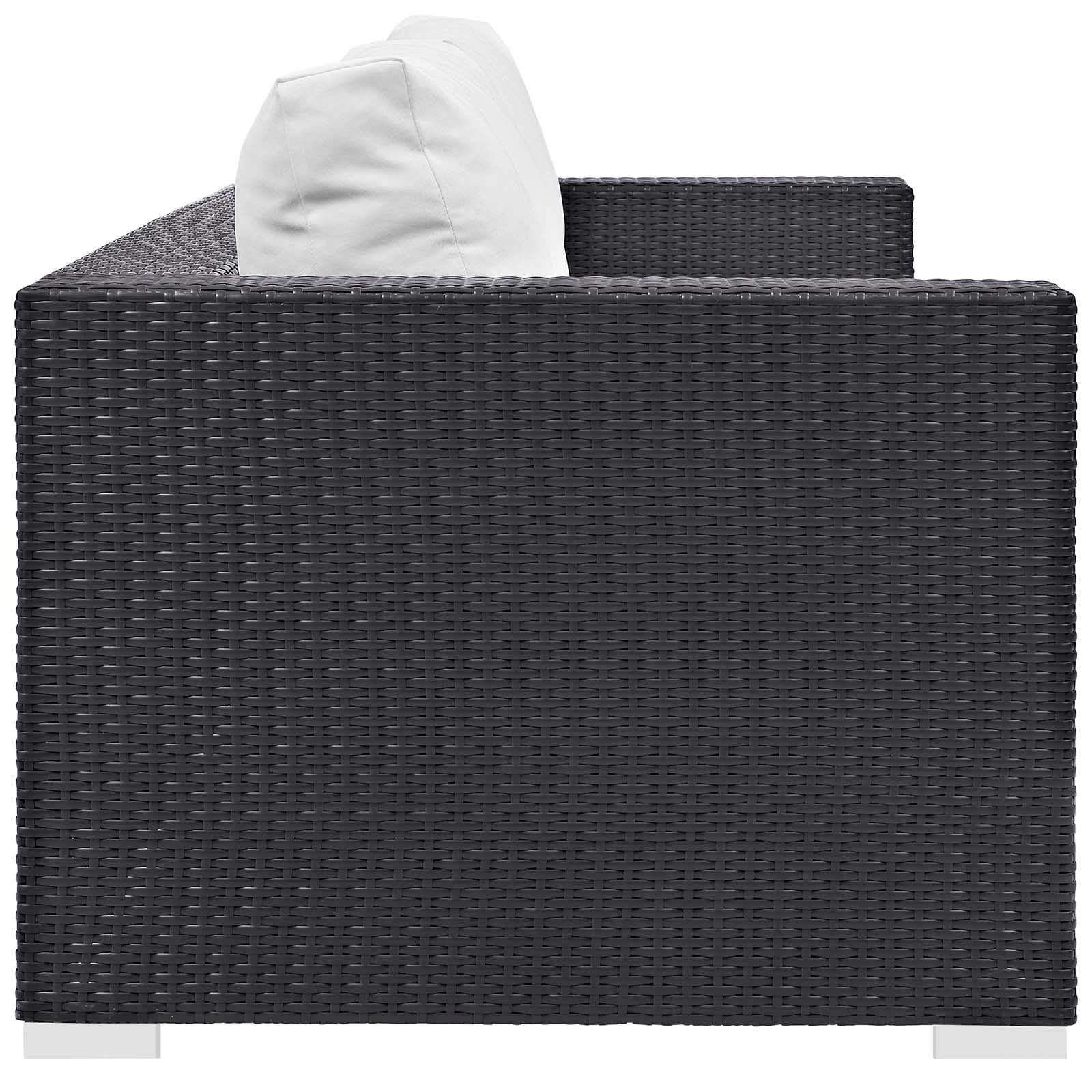 Modway Convene 3 Piece Set Outdoor Patio with Fire Pit | Outdoor Sofas, Loveseats & Sectionals | 