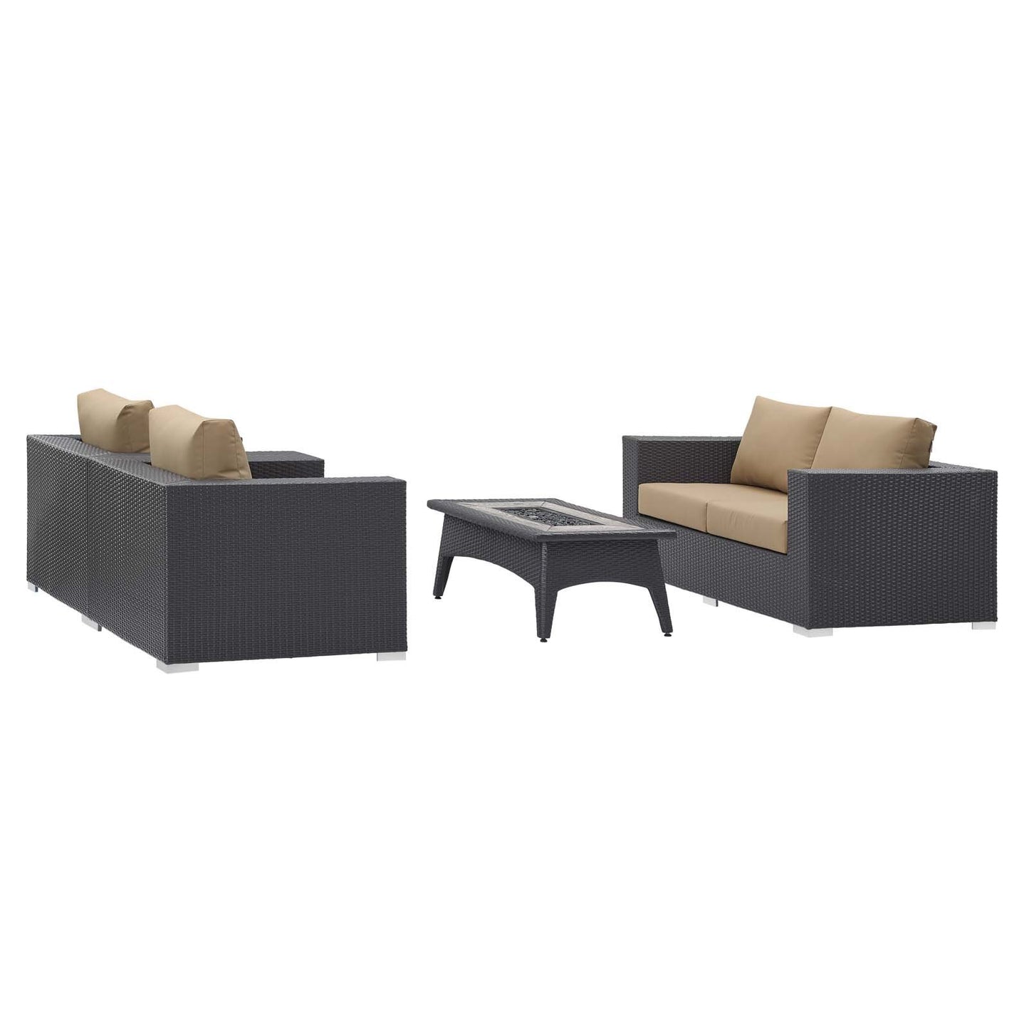 Modway Convene 4 Piece Set Outdoor Patio with Fire Pit