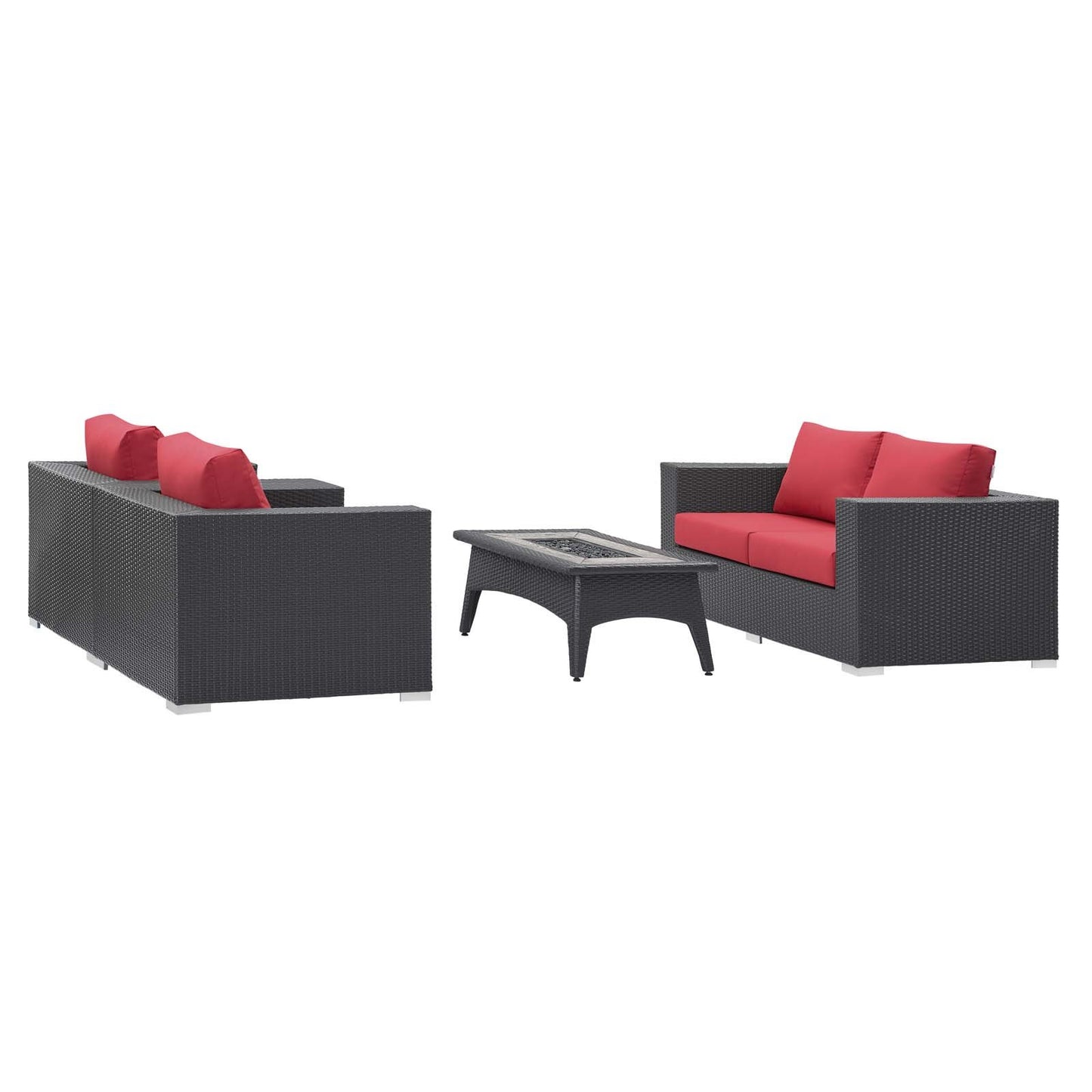 Modway Convene 4 Piece Set Outdoor Patio with Fire Pit