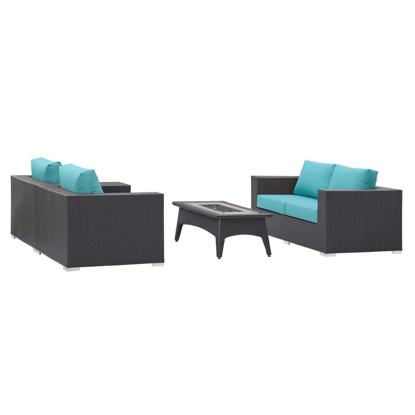 Modway Convene 4 Piece Set Outdoor Patio with Fire Pit