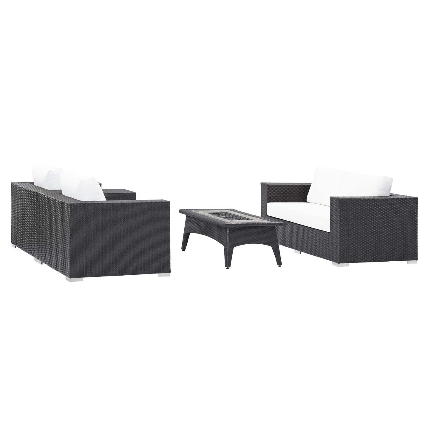 Modway Convene 4 Piece Set Outdoor Patio with Fire Pit