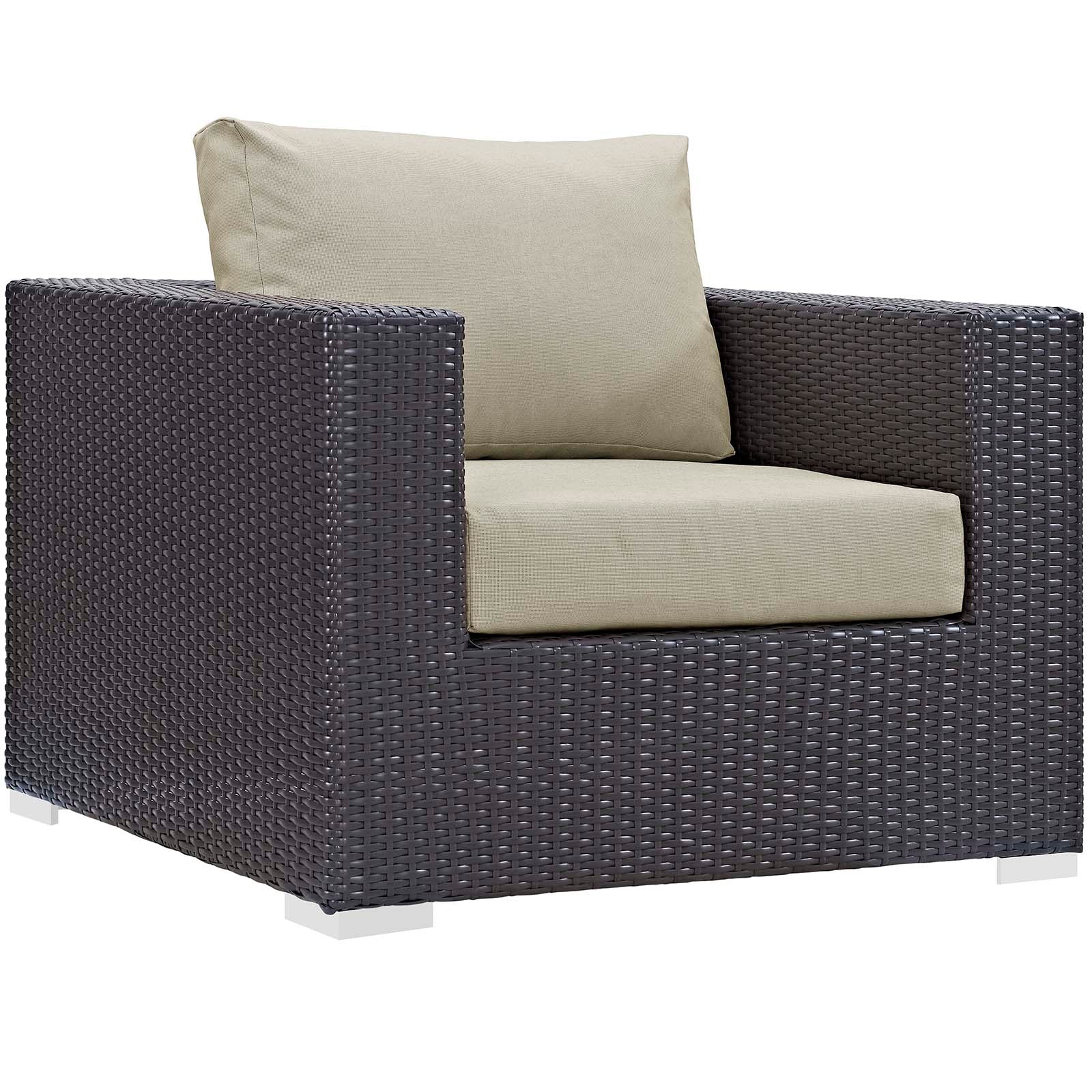 Modway Convene 5 Piece Set Outdoor Patio with Fire Pit-EEI-3726 | Outdoor Sofas, Loveseats & Sectionals | 