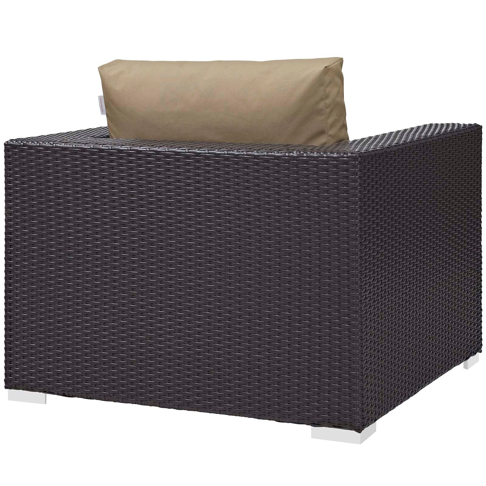 Modway Convene 5 Piece Set Outdoor Patio with Fire Pit-EEI-3726 | Outdoor Sofas, Loveseats & Sectionals | 