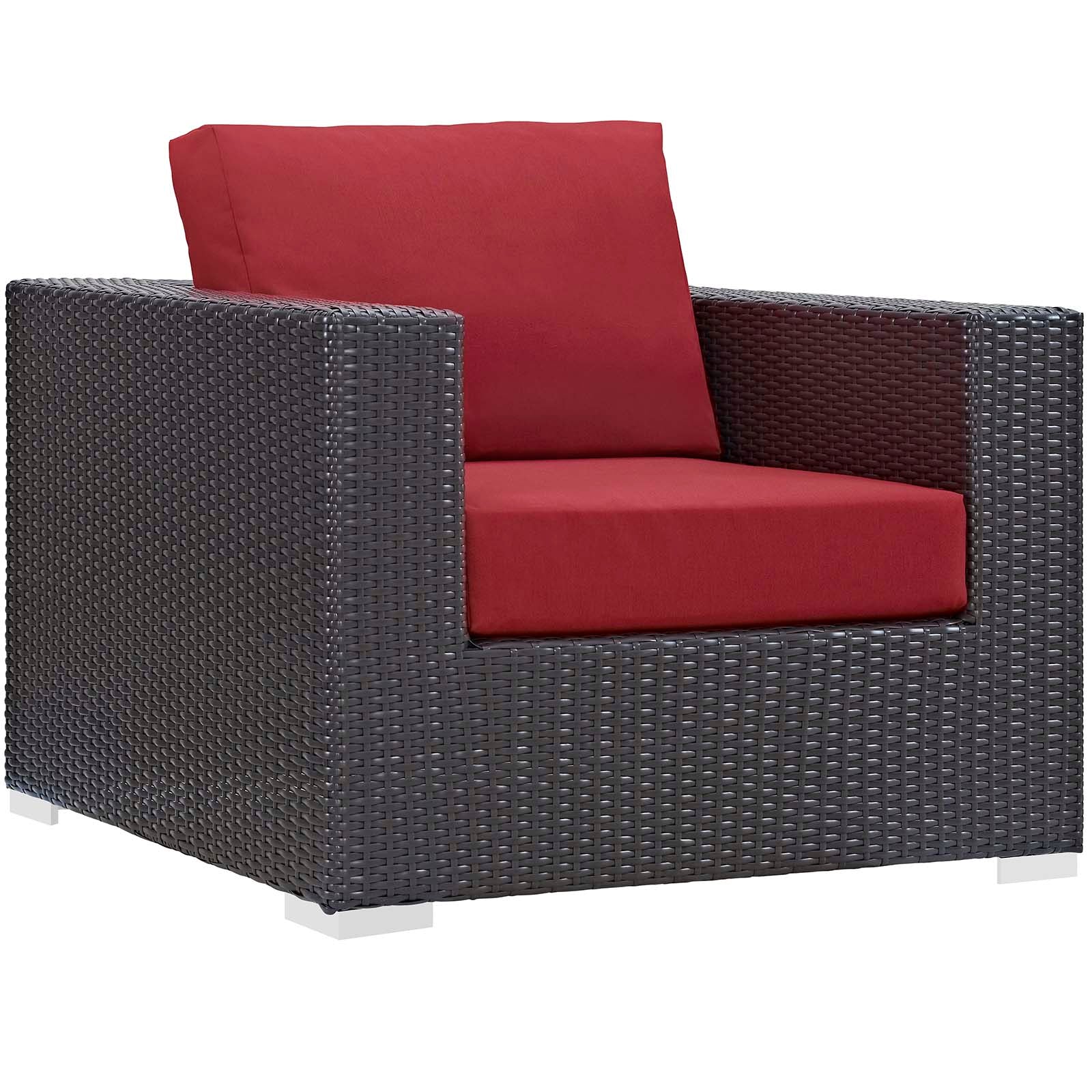 Modway Convene 5 Piece Set Outdoor Patio with Fire Pit-EEI-3726 | Outdoor Sofas, Loveseats & Sectionals | 