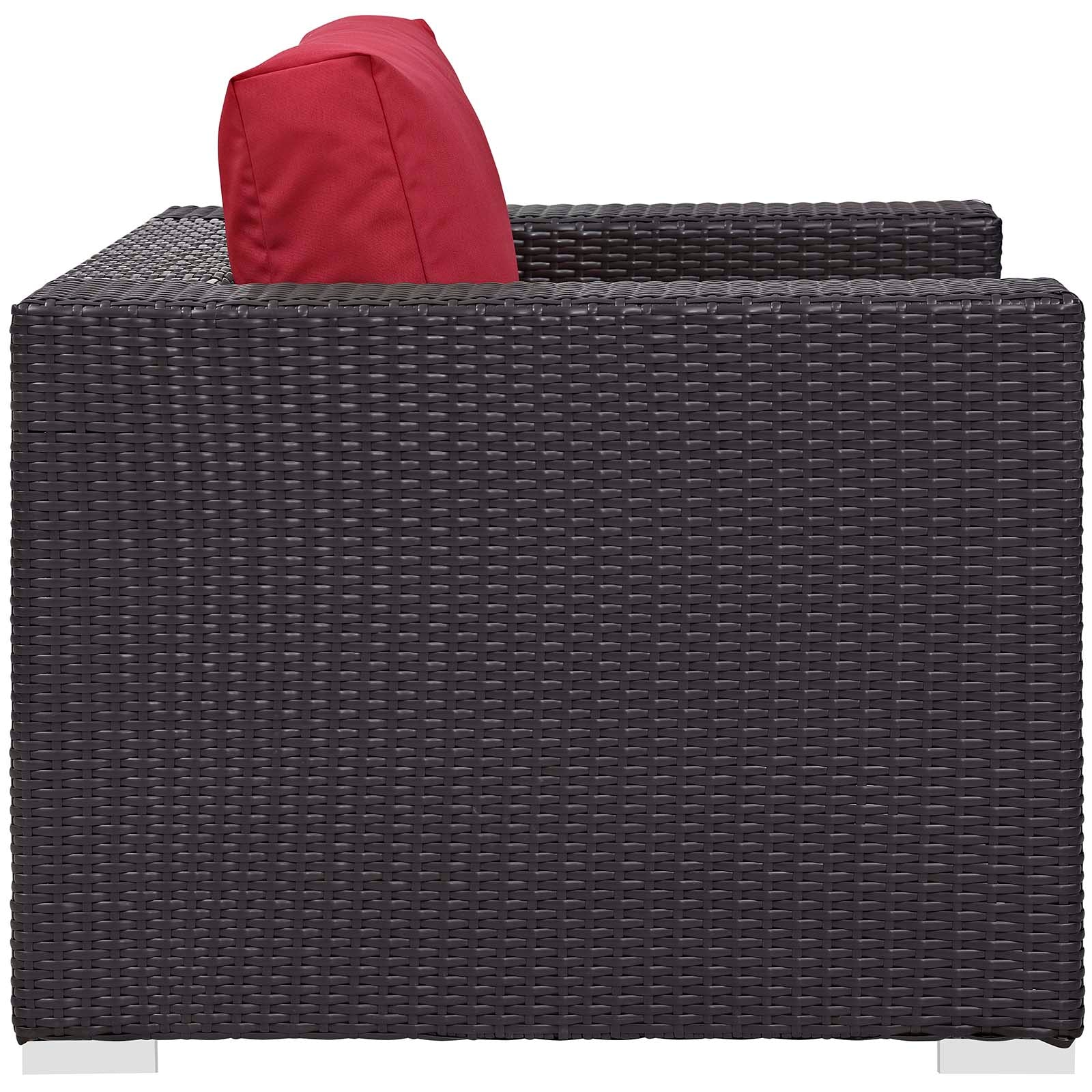 Modway Convene 5 Piece Set Outdoor Patio with Fire Pit-EEI-3726 | Outdoor Sofas, Loveseats & Sectionals | 