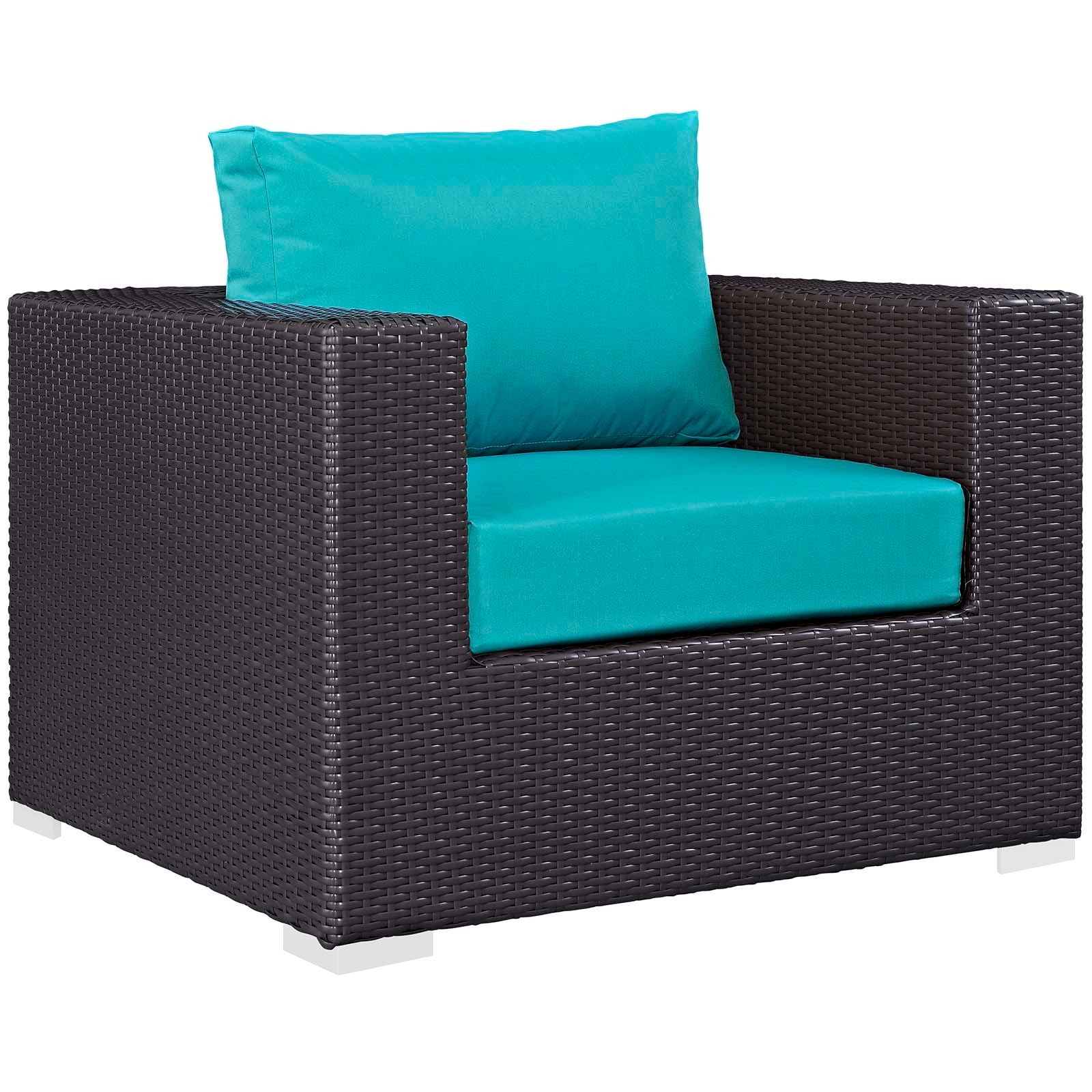 Modway Convene 5 Piece Set Outdoor Patio with Fire Pit-EEI-3726 | Outdoor Sofas, Loveseats & Sectionals | 