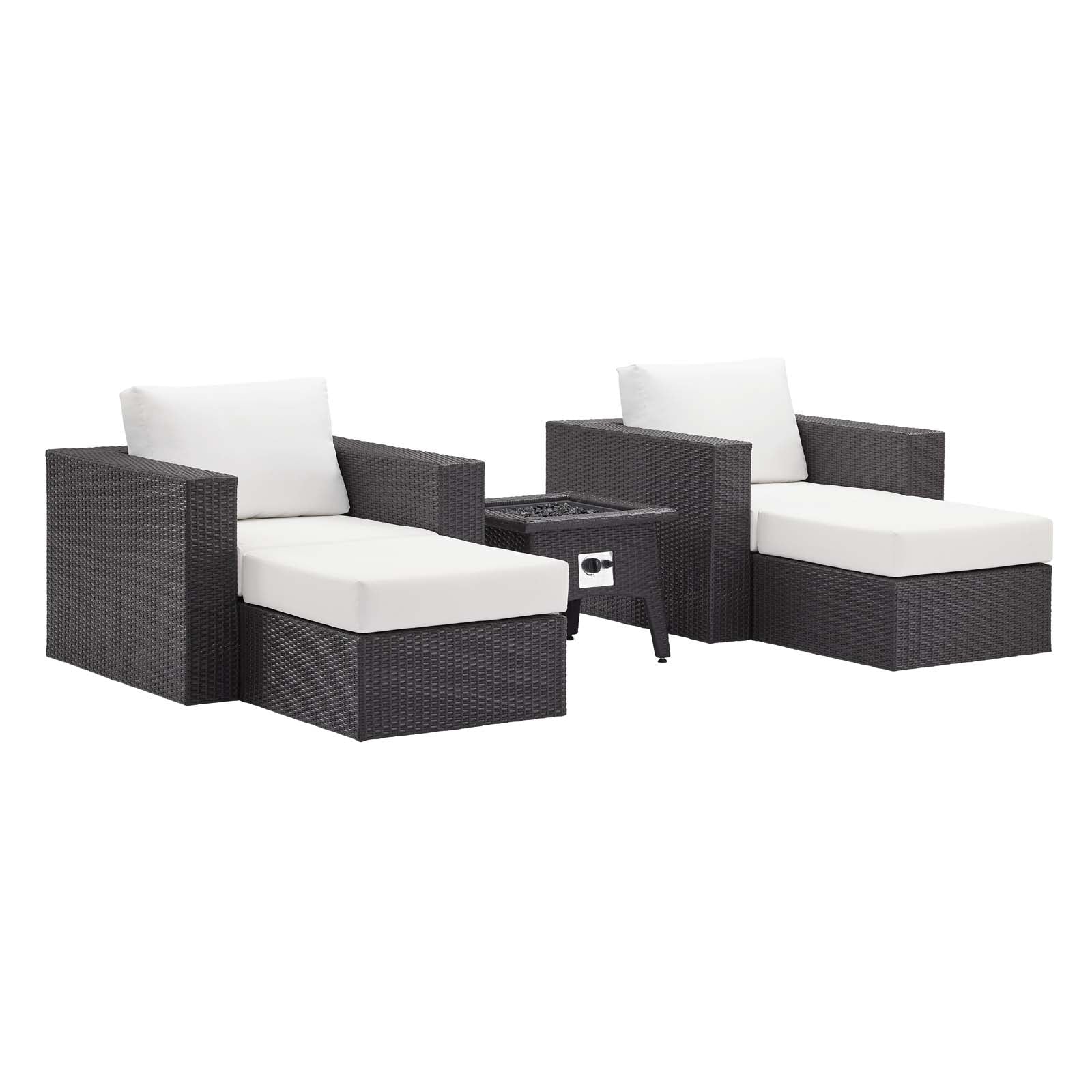 Modway Convene 5 Piece Set Outdoor Patio with Fire Pit-EEI-3726 | Outdoor Sofas, Loveseats & Sectionals | 
