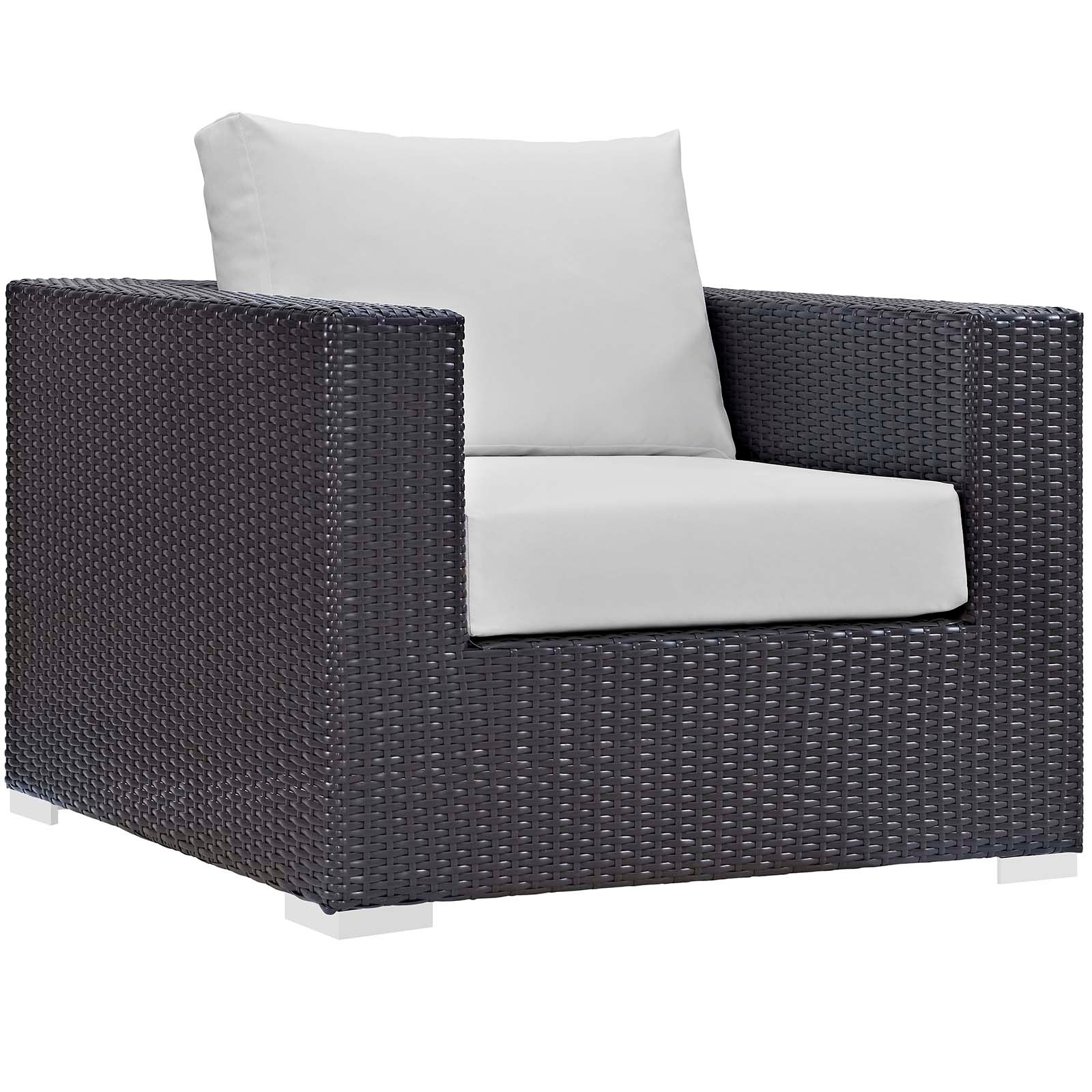 Modway Convene 5 Piece Set Outdoor Patio with Fire Pit-EEI-3726 | Outdoor Sofas, Loveseats & Sectionals | 