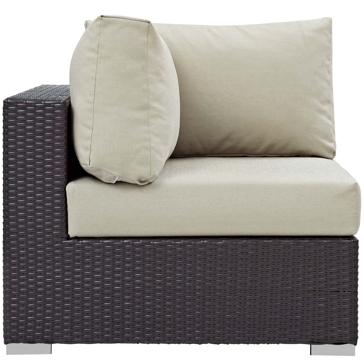 Modway Convene 5 Piece Set Outdoor Patio with Fire Pit | Outdoor Patio Daybed | 