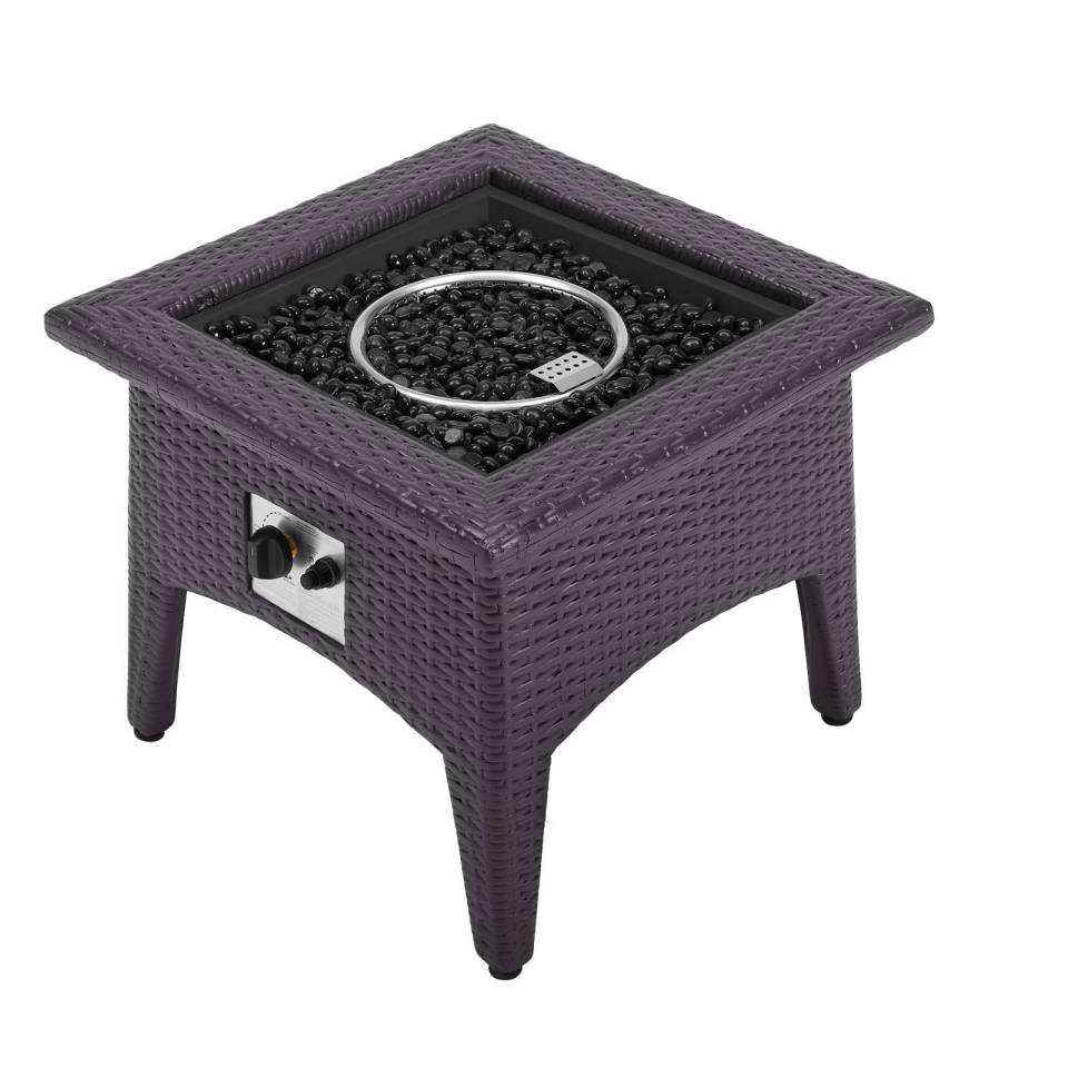 Modway Convene 3 Piece Set Outdoor Patio with Fire Pit | Outdoor Chairs | 