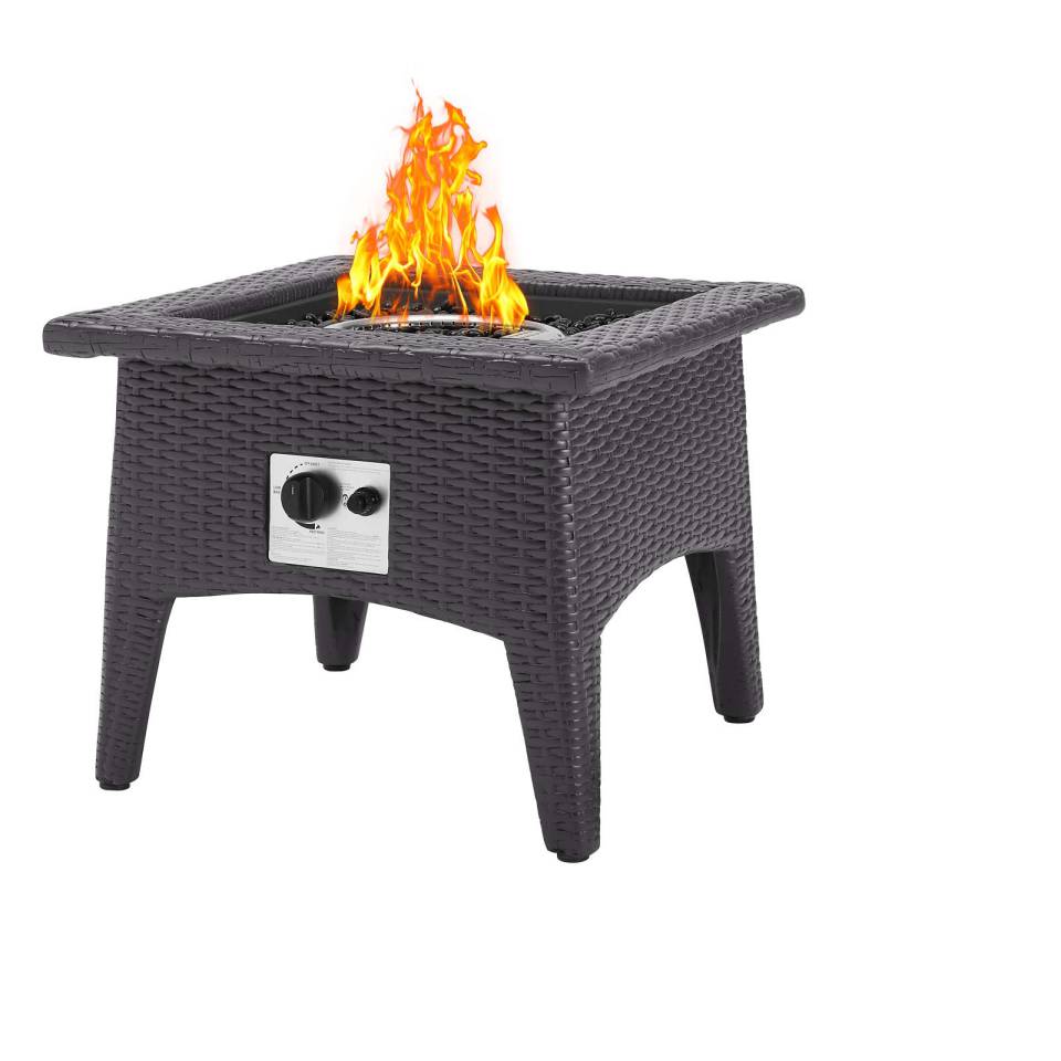 Modway Convene 3 Piece Set Outdoor Patio with Fire Pit | Outdoor Chairs | 
