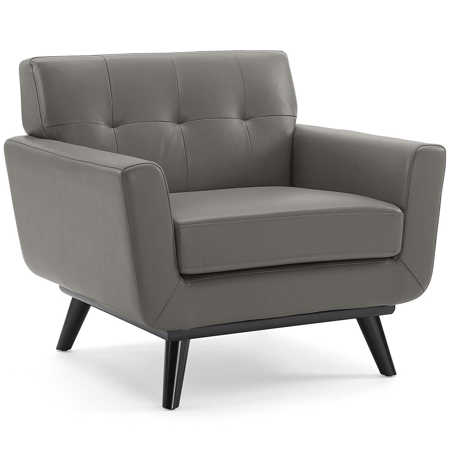 Modway Engage Top-Grain Leather Living Room Lounge Accent Armchair | Armchairs | 