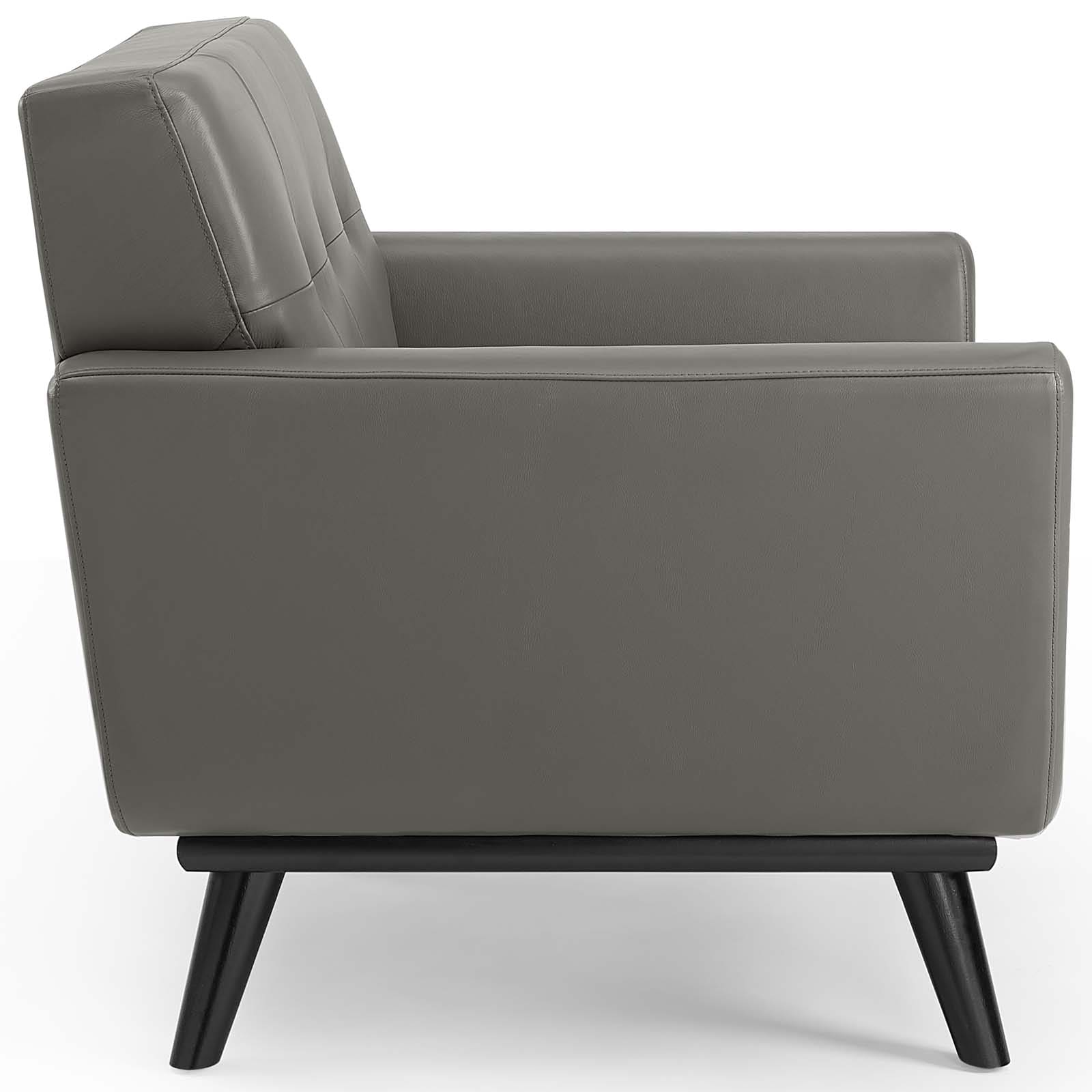 Modway Engage Top-Grain Leather Living Room Lounge Accent Armchair | Armchairs | 
