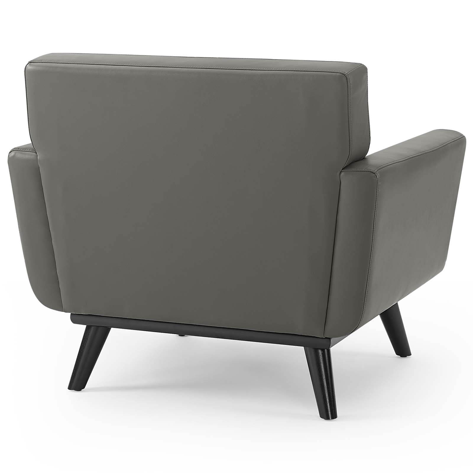 Modway Engage Top-Grain Leather Living Room Lounge Accent Armchair | Armchairs | 