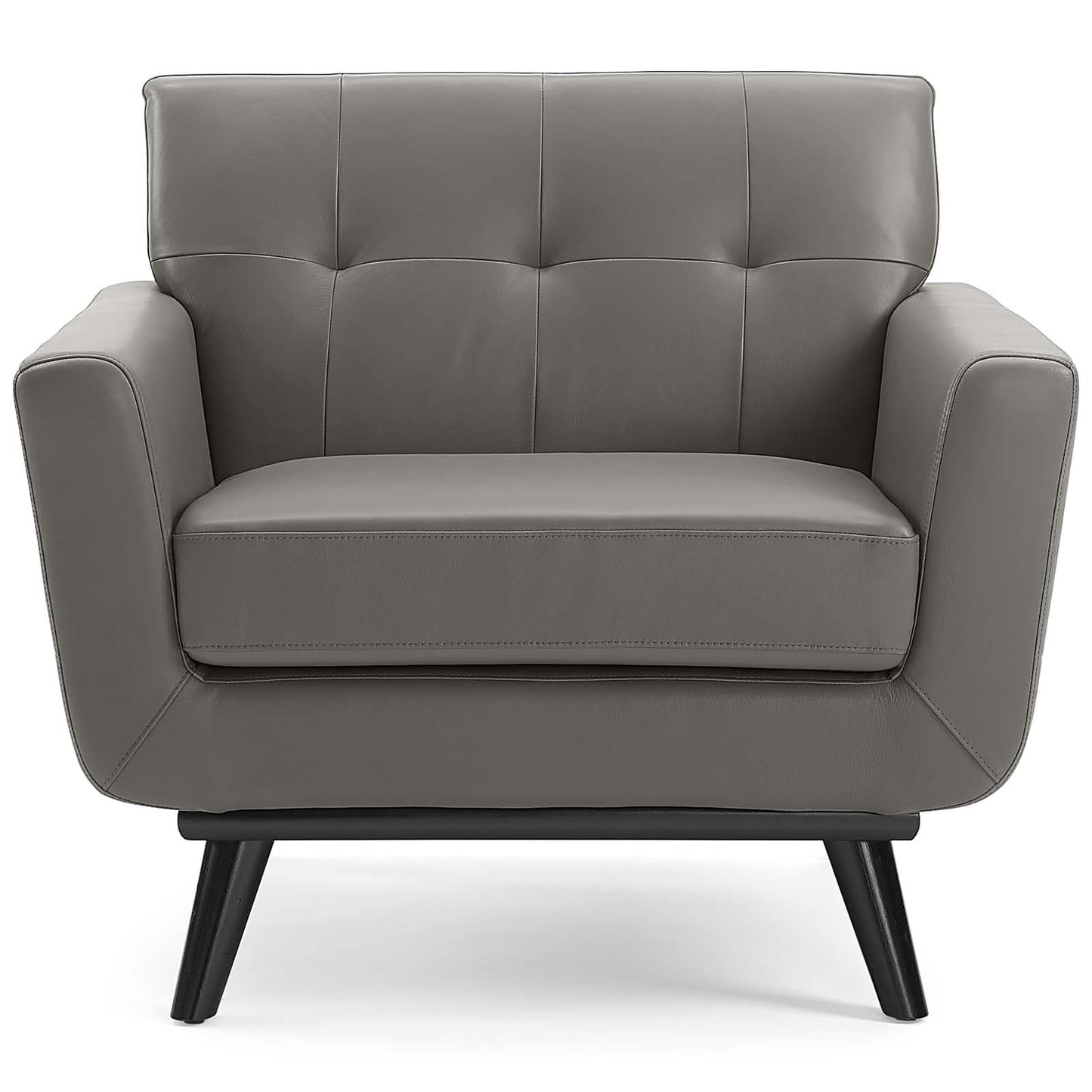 Modway Engage Top-Grain Leather Living Room Lounge Accent Armchair | Armchairs | 