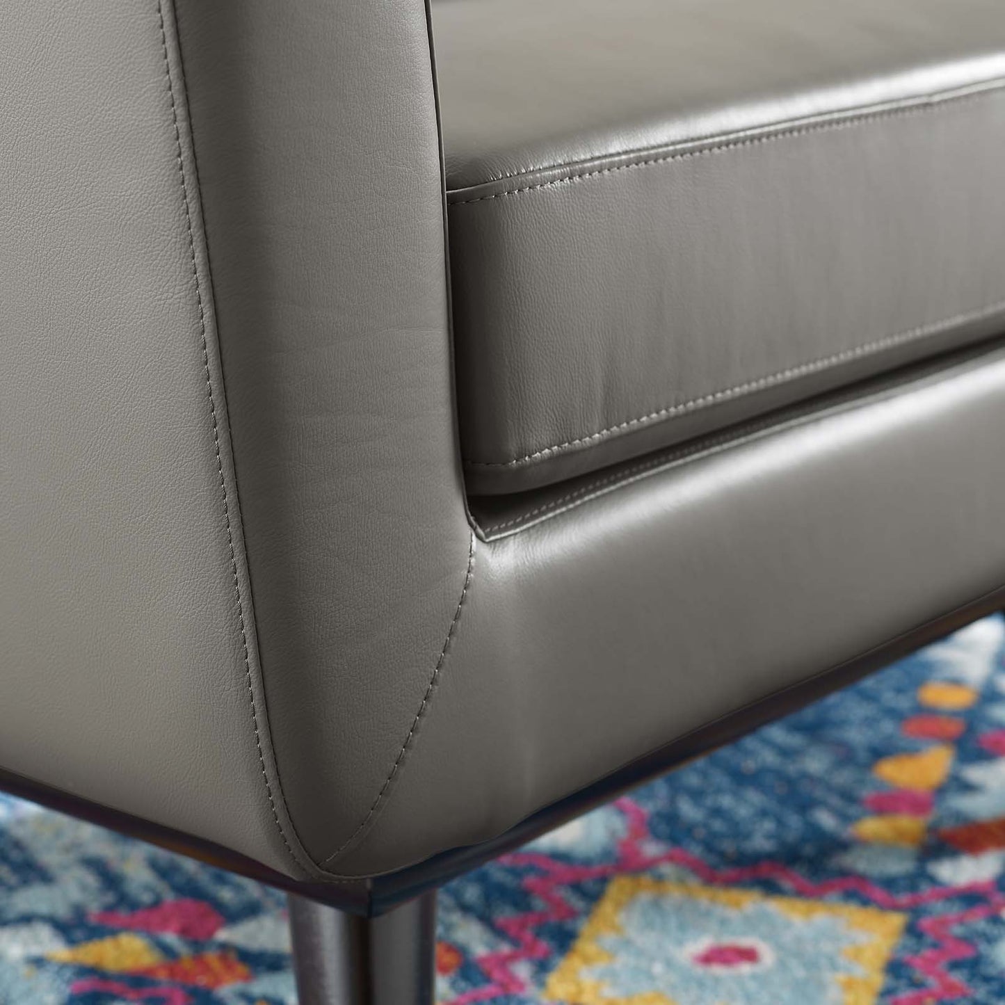 Modway Engage Top-Grain Leather Living Room Lounge Accent Armchair | Armchairs | 