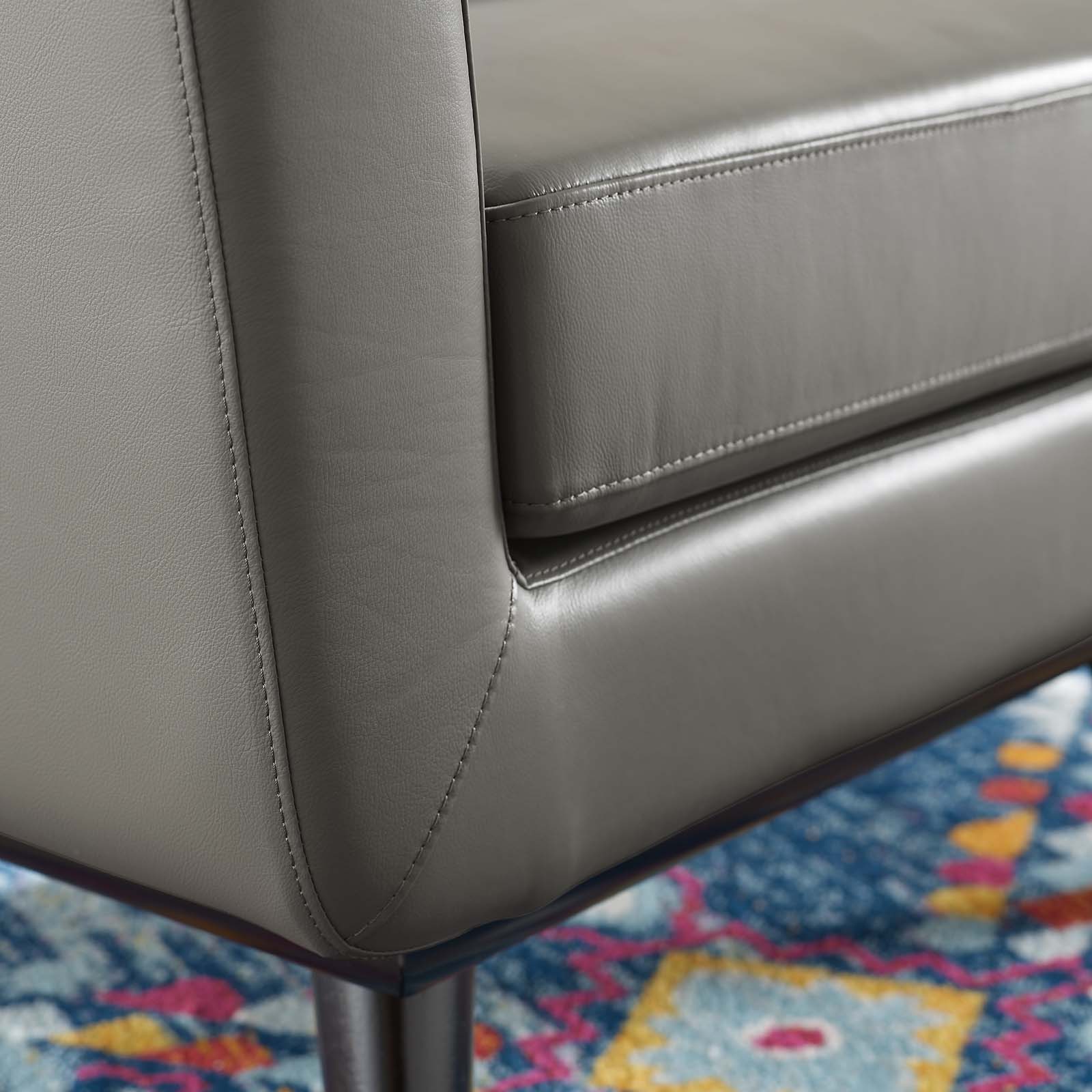 Modway Engage Top-Grain Leather Living Room Lounge Accent Armchair | Armchairs | 