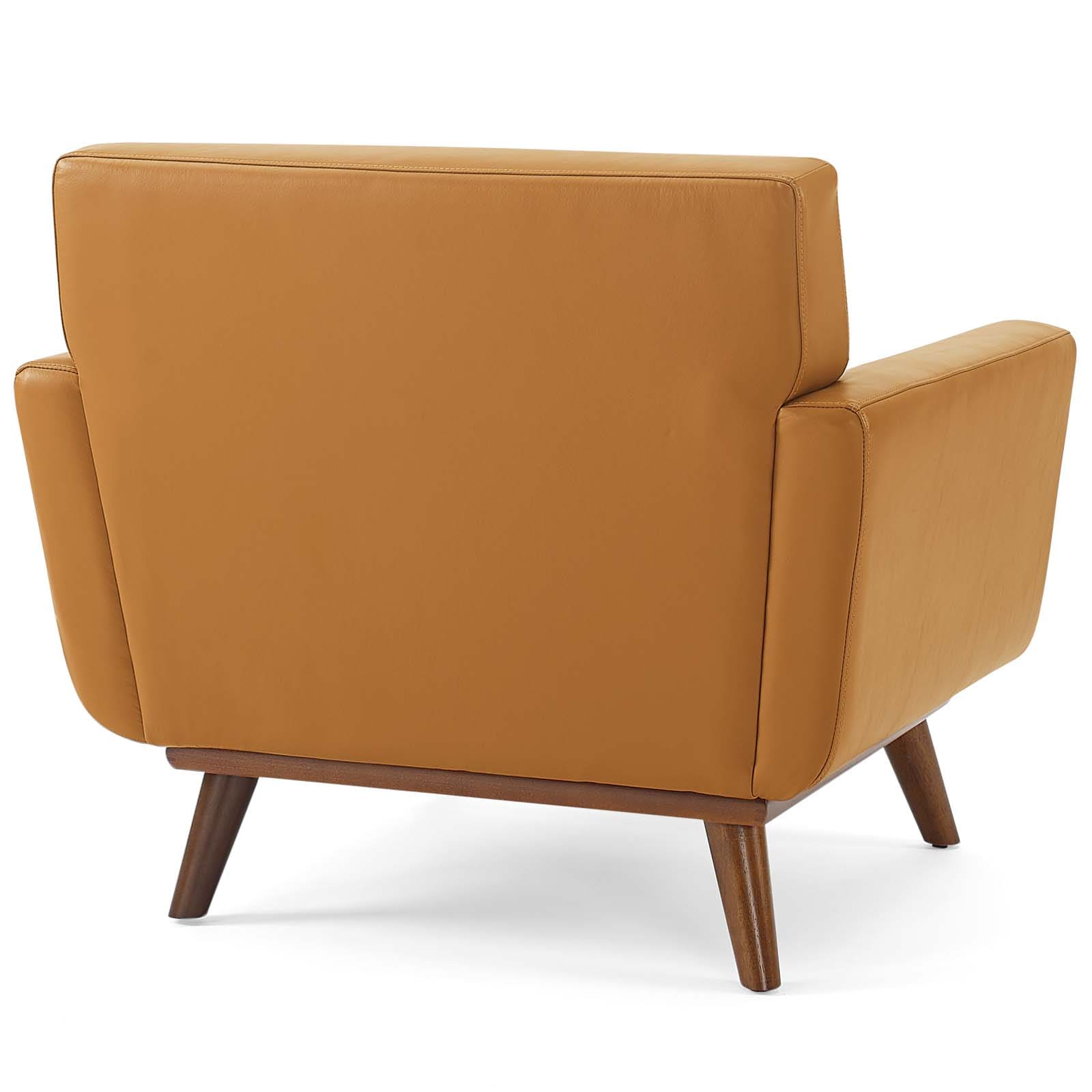 Modway Engage Top-Grain Leather Living Room Lounge Accent Armchair | Armchairs | 