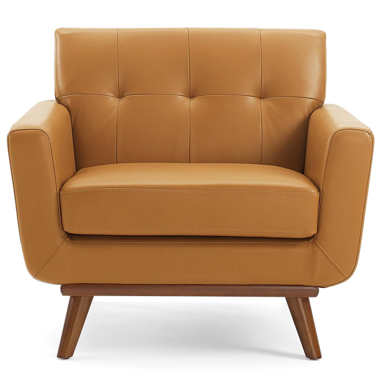 Modway Engage Top-Grain Leather Living Room Lounge Accent Armchair | Armchairs | 