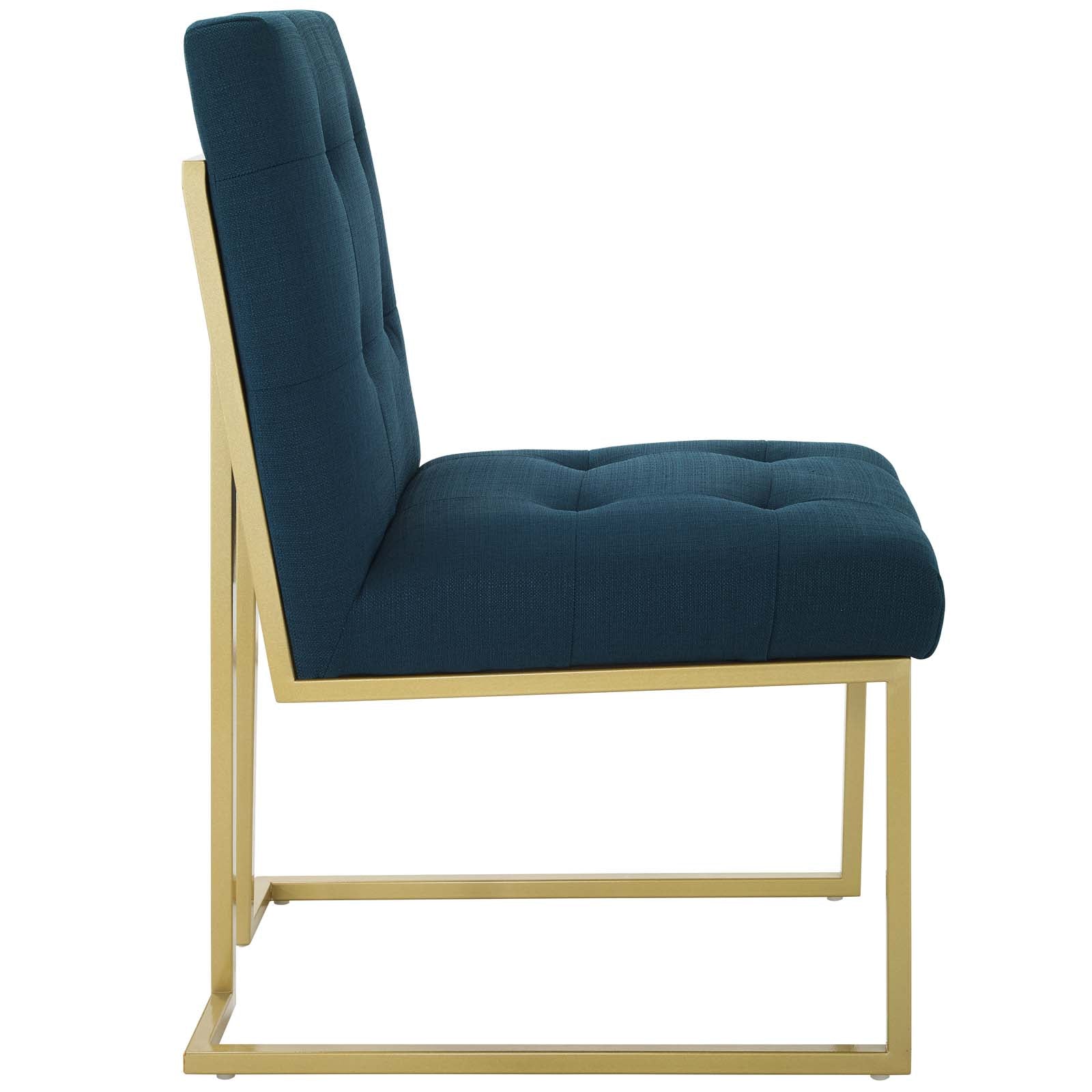 Modway Privy Gold Stainless Steel Upholstered Fabric Dining Accent Chair | Dining Chairs | Modishstore-4