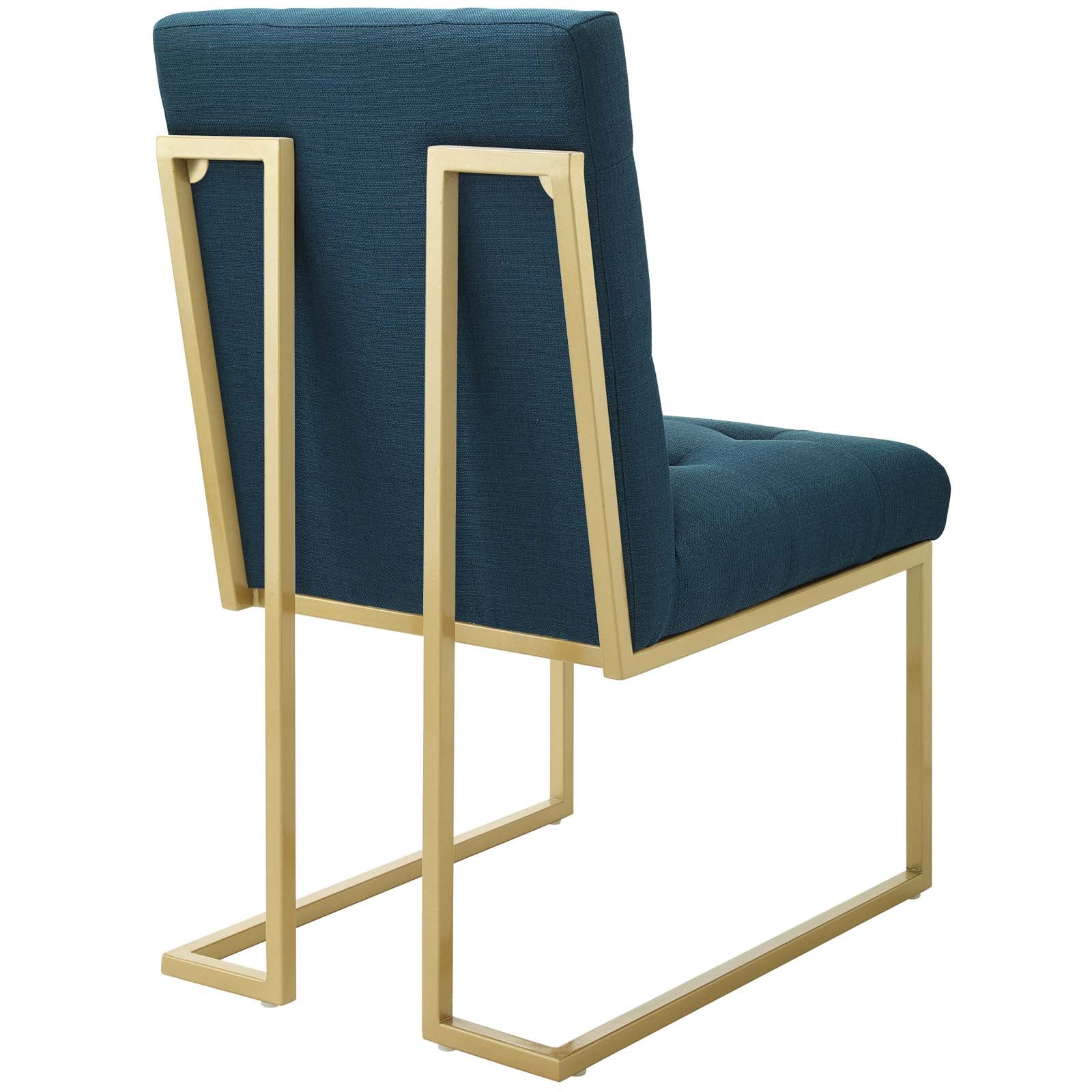 Modway Privy Gold Stainless Steel Upholstered Fabric Dining Accent Chair | Dining Chairs | Modishstore-5