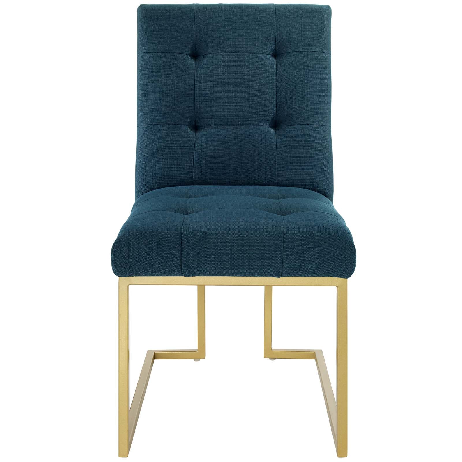 Modway Privy Gold Stainless Steel Upholstered Fabric Dining Accent Chair | Dining Chairs | Modishstore-3