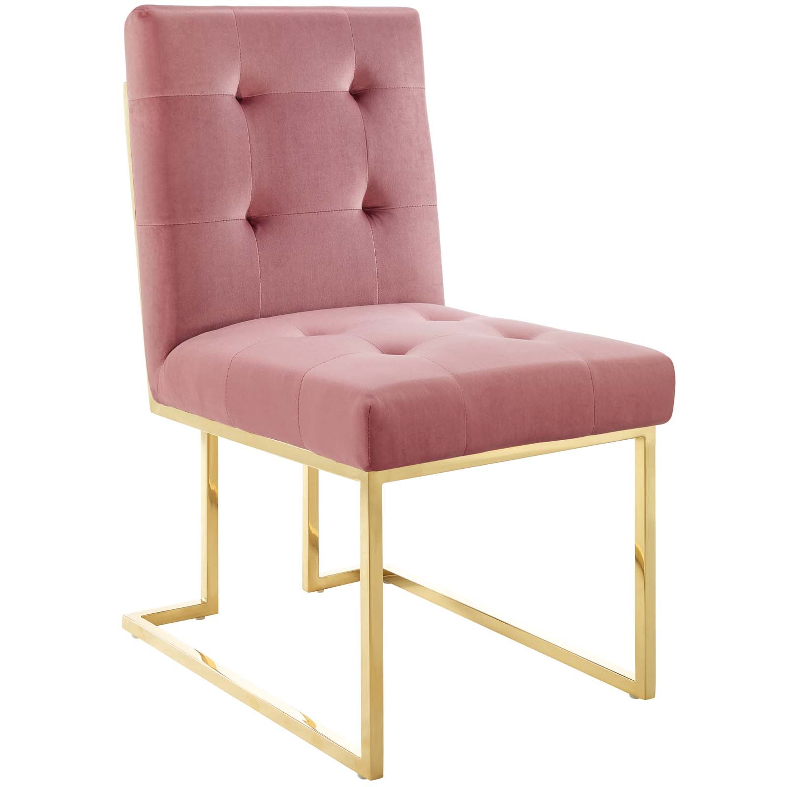 Modway Privy Gold Stainless Steel Performance Velvet Dining Chair | Dining Chairs | Modishstore-15
