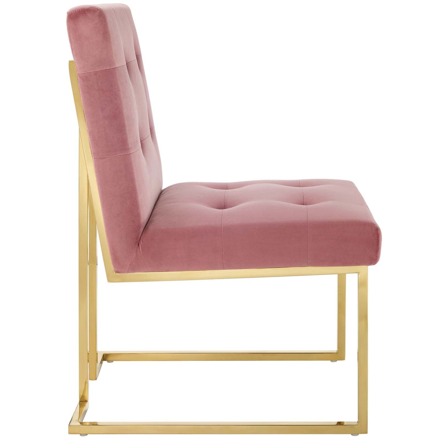 Modway Privy Gold Stainless Steel Performance Velvet Dining Chair | Dining Chairs | Modishstore-23