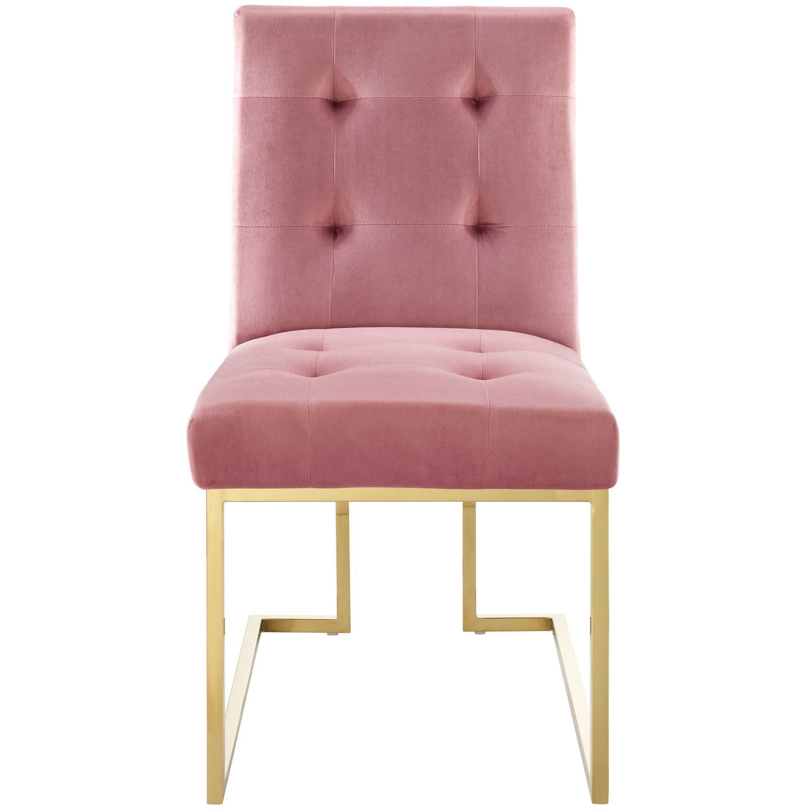 Modway Privy Gold Stainless Steel Performance Velvet Dining Chair | Dining Chairs | Modishstore-19