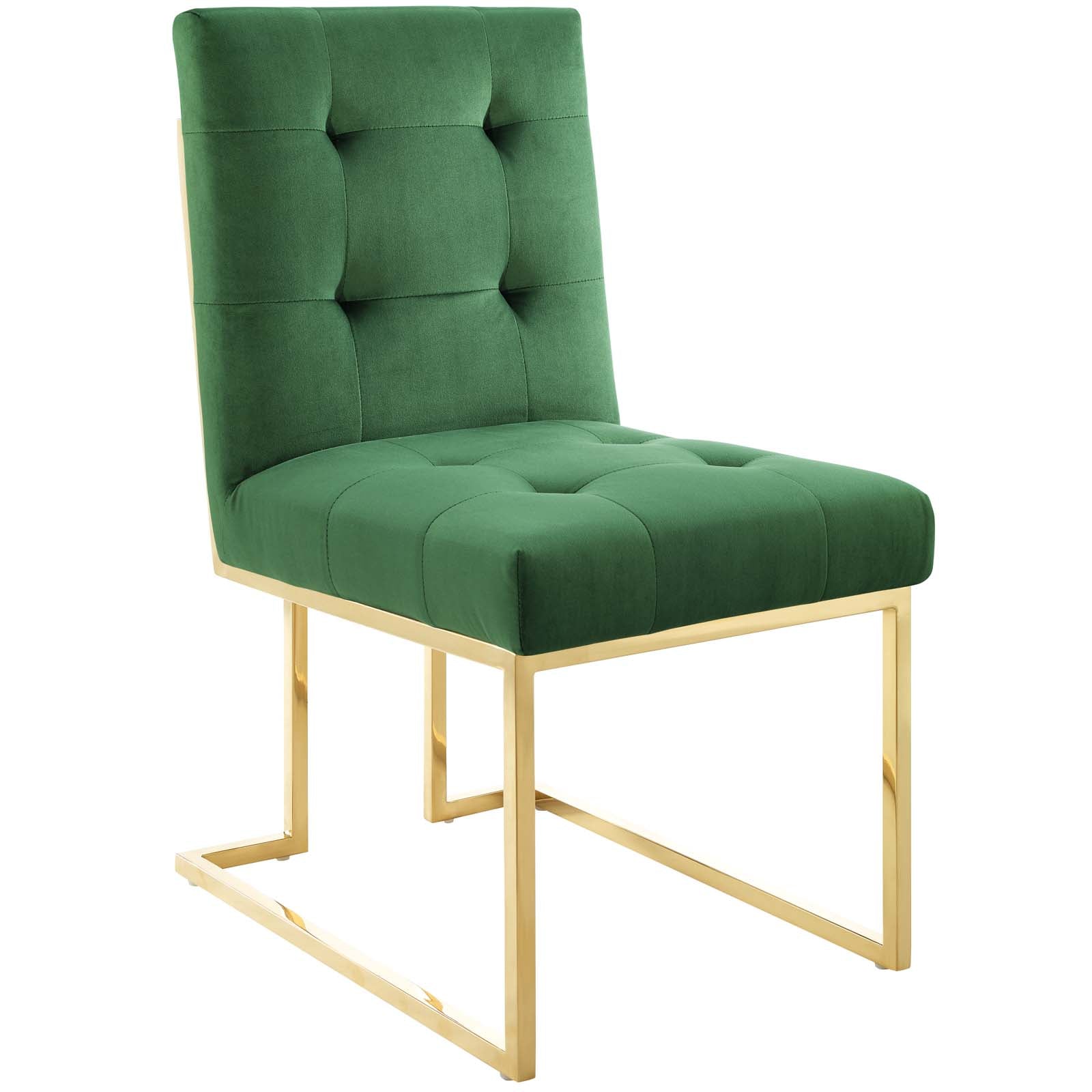 Modway Privy Gold Stainless Steel Performance Velvet Dining Chair | Dining Chairs | Modishstore-16
