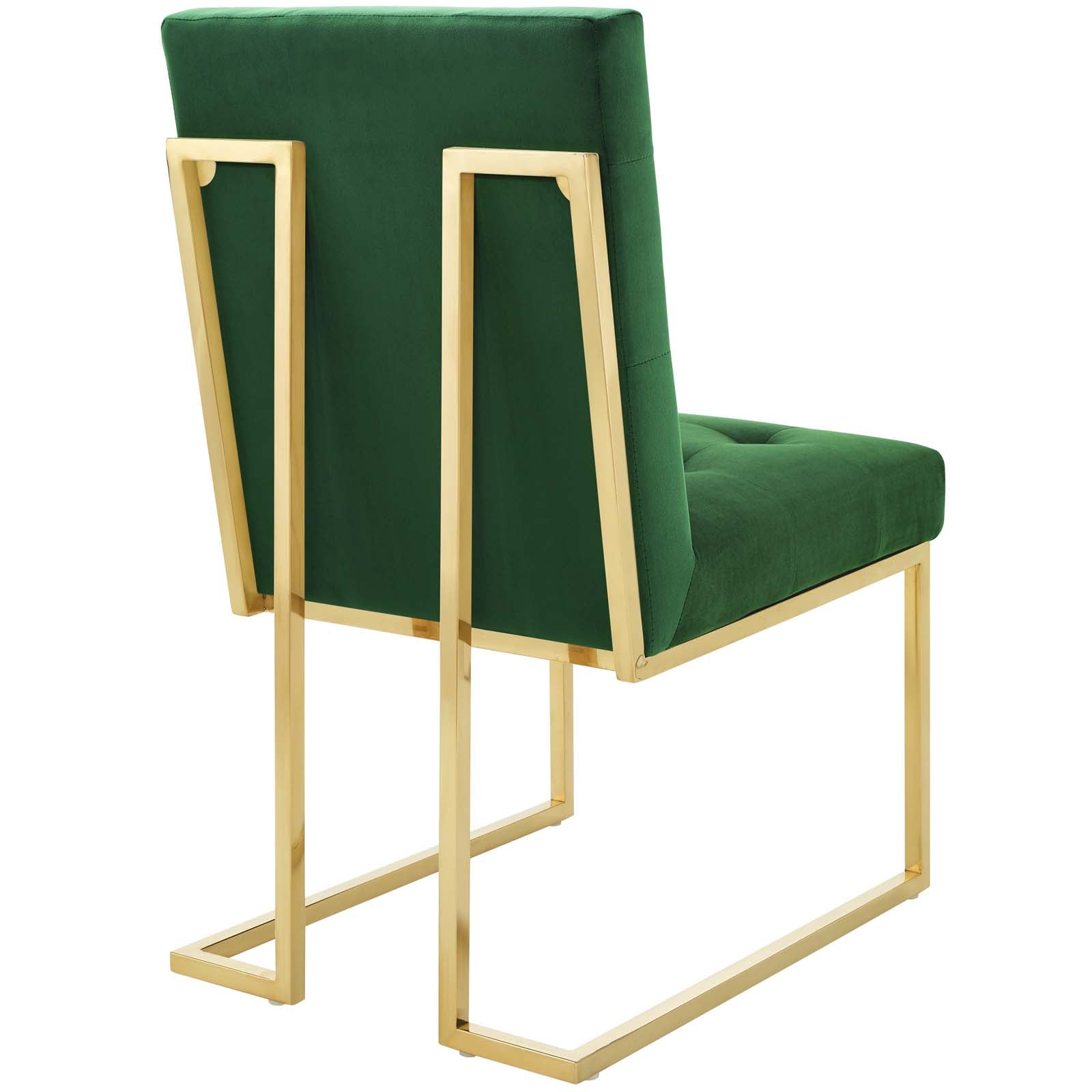 Modway Privy Gold Stainless Steel Performance Velvet Dining Chair | Dining Chairs | Modishstore-28