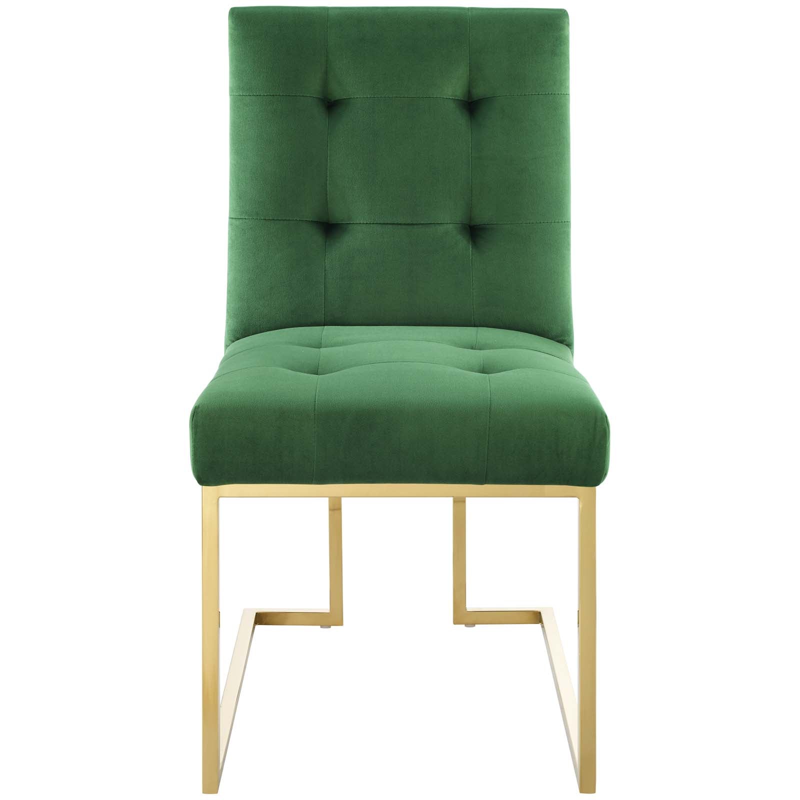 Modway Privy Gold Stainless Steel Performance Velvet Dining Chair | Dining Chairs | Modishstore-20