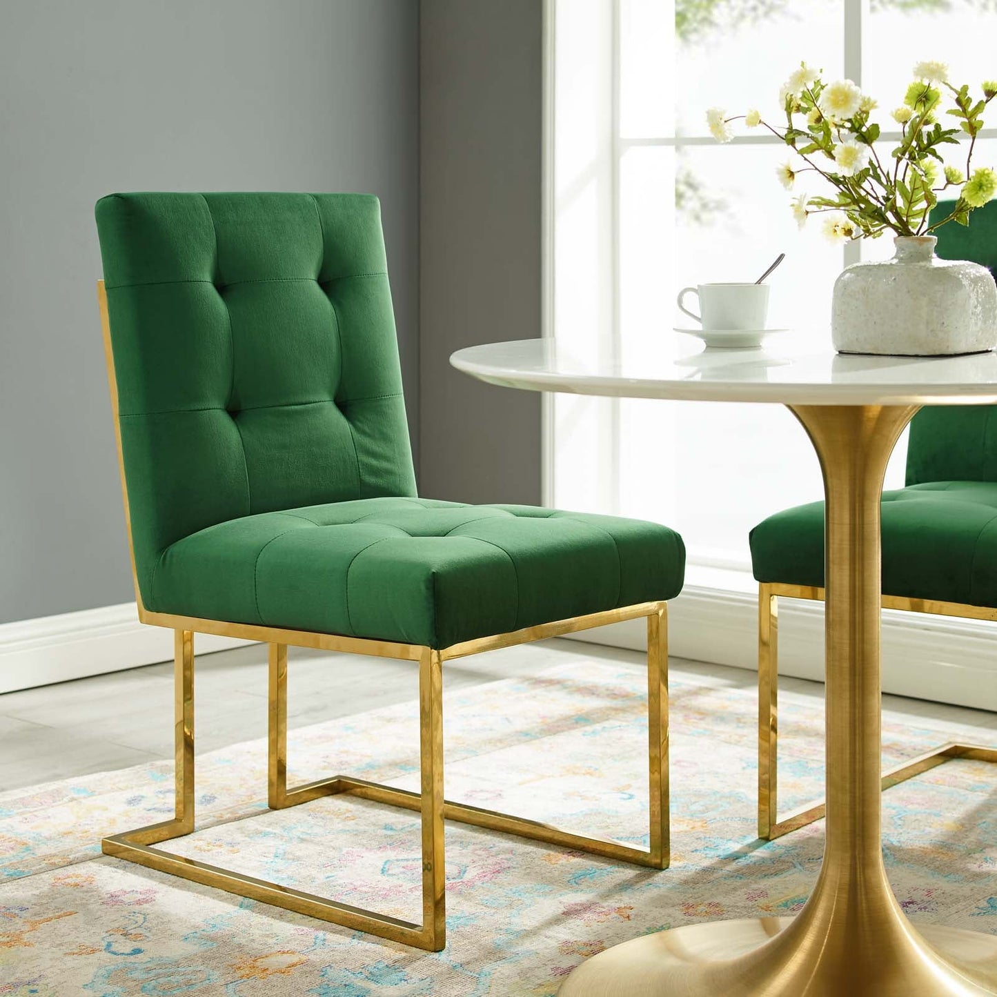 Modway Privy Gold Stainless Steel Performance Velvet Dining Chair | Dining Chairs | Modishstore-42