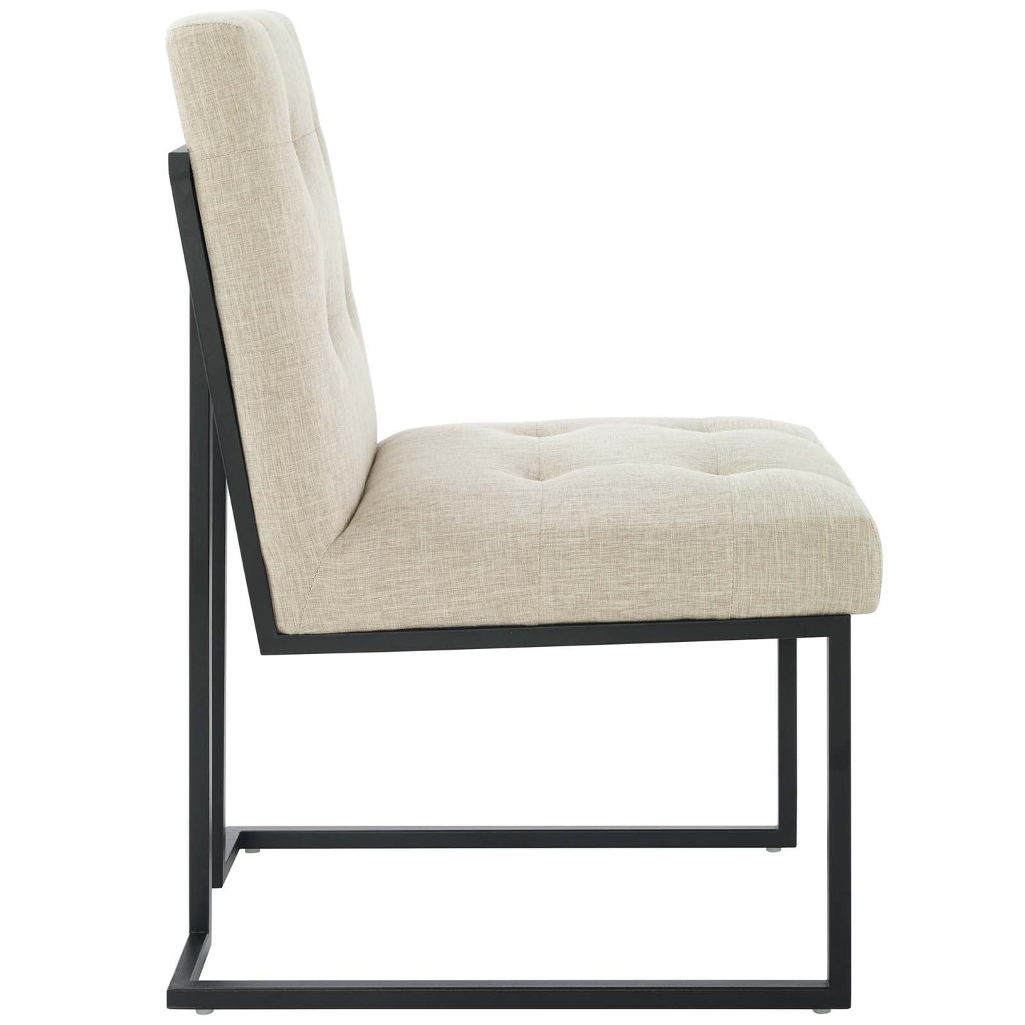 Modway Privy Black Stainless Steel Upholstered Fabric Dining Chair | Dining Chairs | Modishstore-4