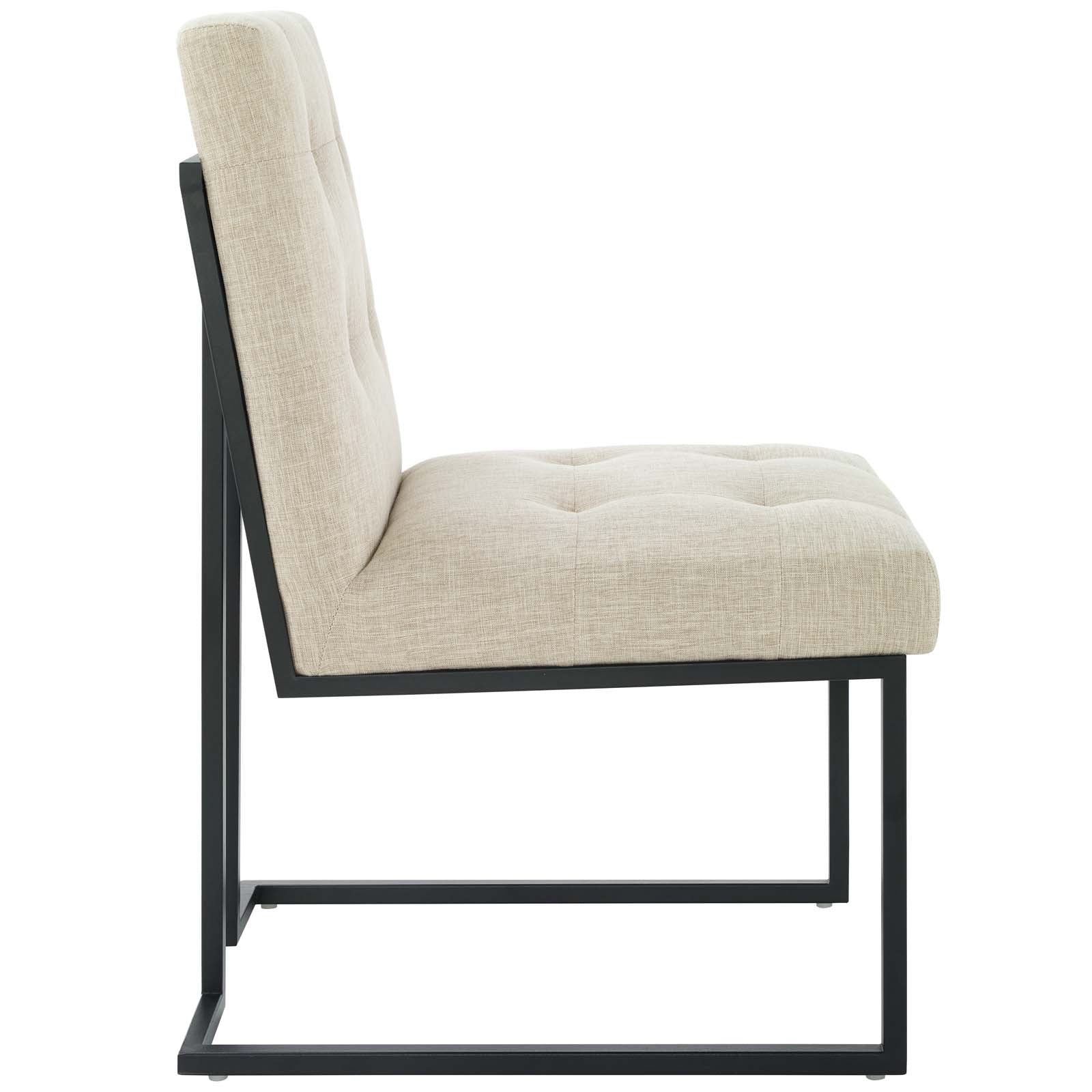 Modway Privy Black Stainless Steel Upholstered Fabric Dining Chair | Dining Chairs | Modishstore-4