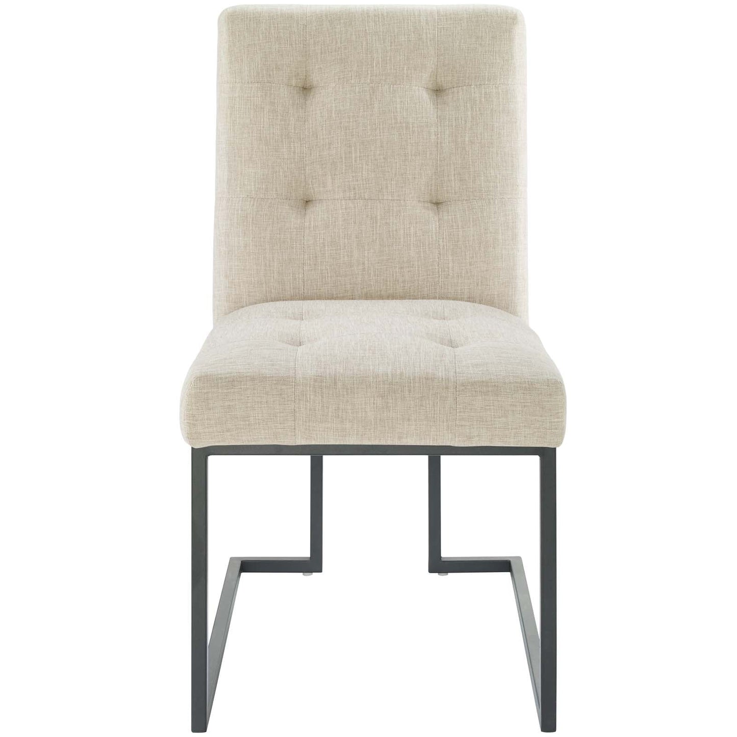 Modway Privy Black Stainless Steel Upholstered Fabric Dining Chair | Dining Chairs | Modishstore-3