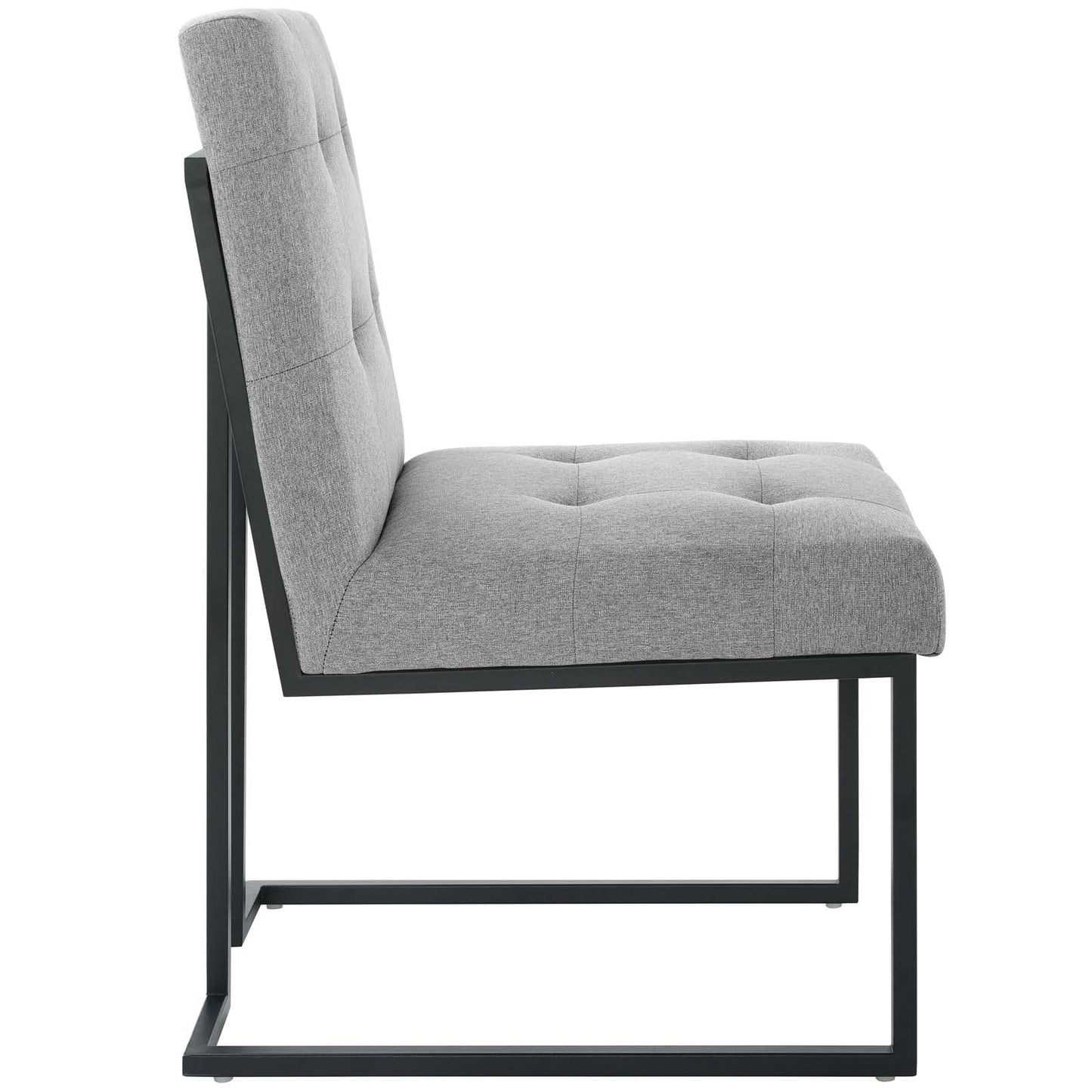 Modway Privy Black Stainless Steel Upholstered Fabric Dining Chair | Dining Chairs | Modishstore-12