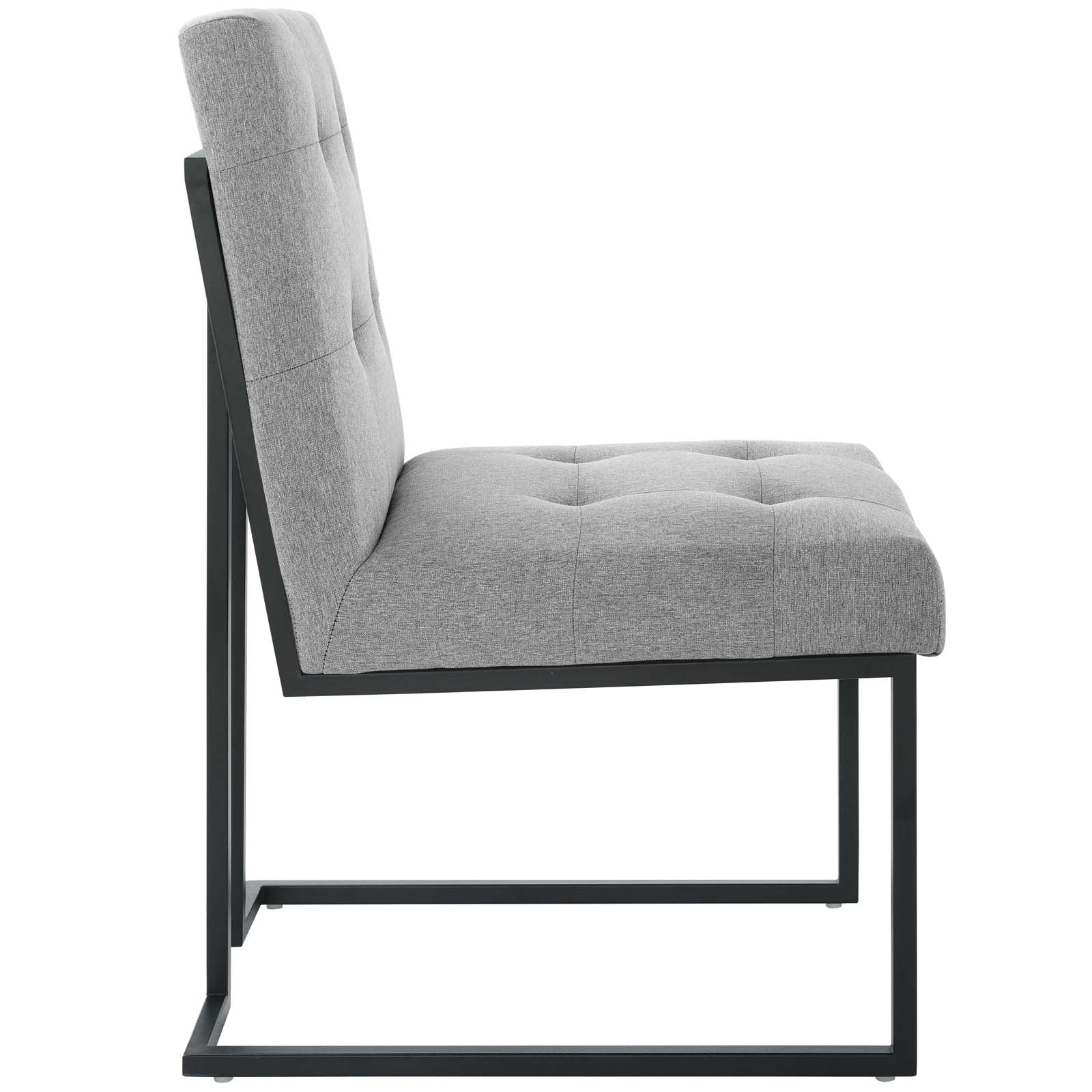 Modway Privy Black Stainless Steel Upholstered Fabric Dining Chair | Dining Chairs | Modishstore-12