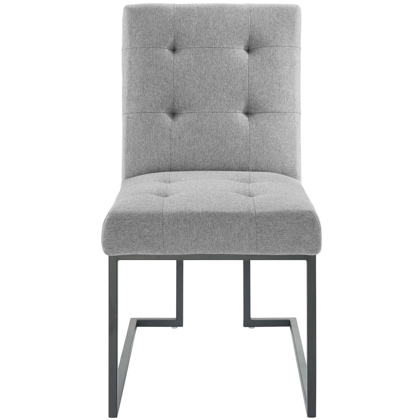 Modway Privy Black Stainless Steel Upholstered Fabric Dining Chair | Dining Chairs | Modishstore-11