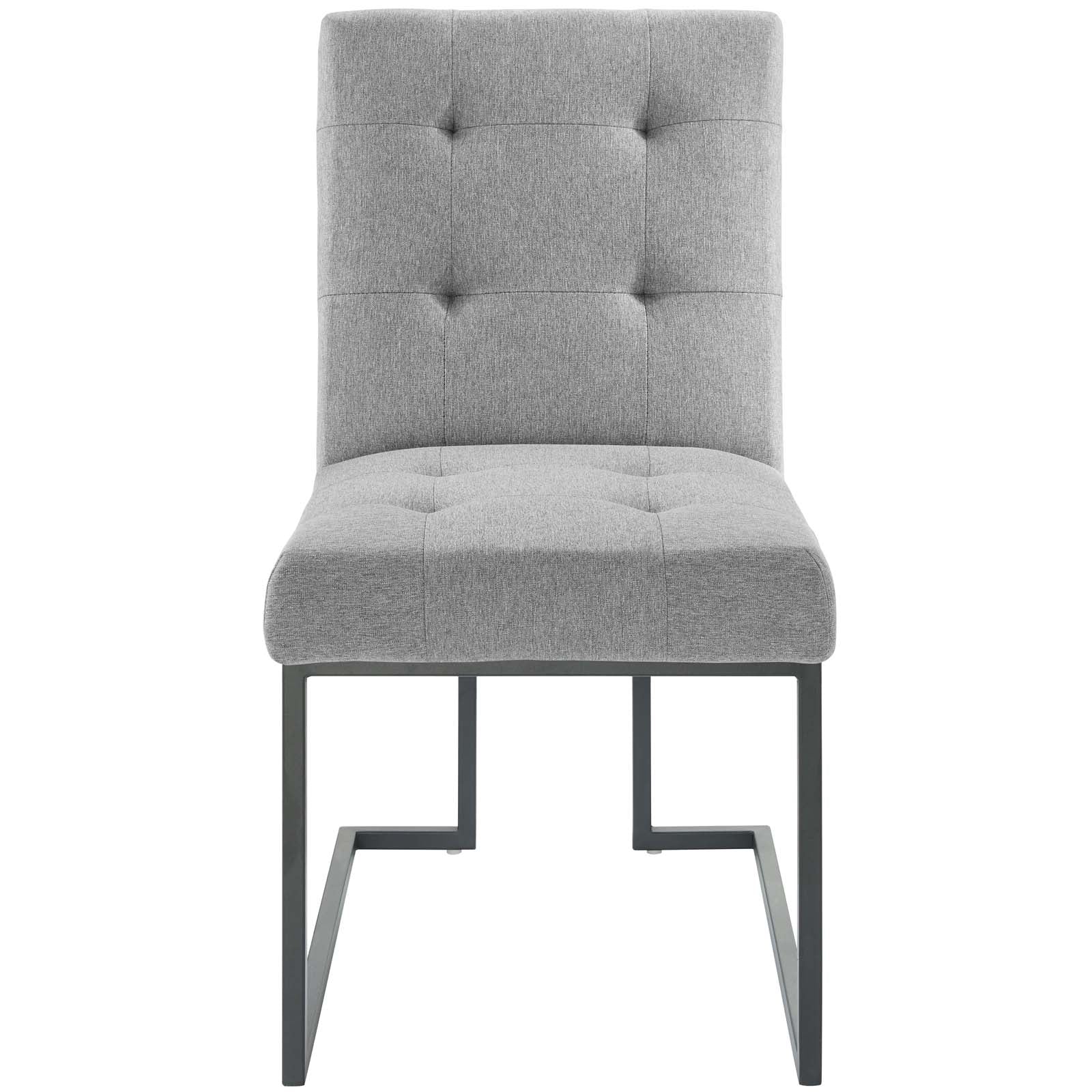 Modway Privy Black Stainless Steel Upholstered Fabric Dining Chair | Dining Chairs | Modishstore-11