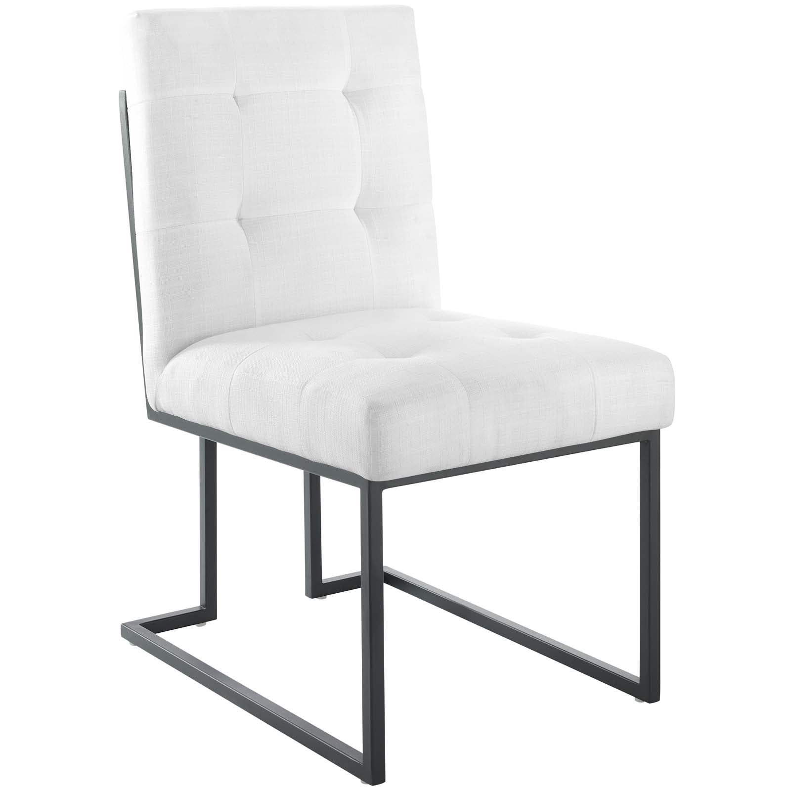 Modway Privy Black Stainless Steel Upholstered Fabric Dining Chair | Dining Chairs | Modishstore-17