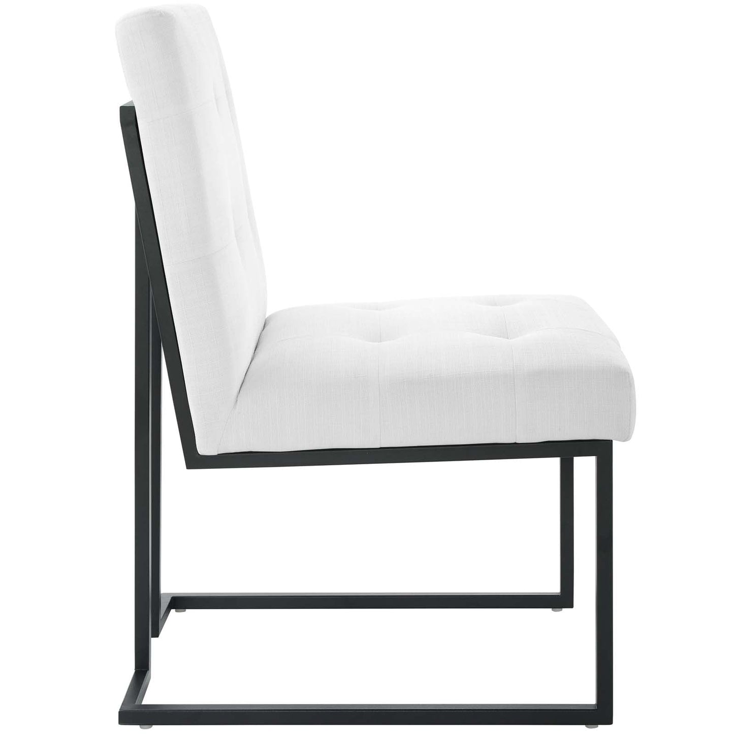 Modway Privy Black Stainless Steel Upholstered Fabric Dining Chair | Dining Chairs | Modishstore-19