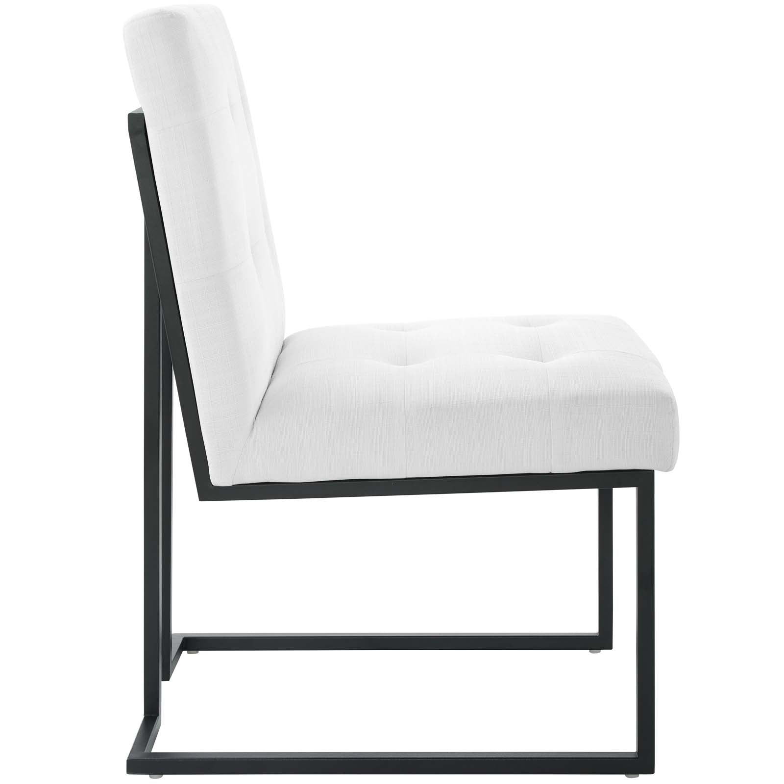 Modway Privy Black Stainless Steel Upholstered Fabric Dining Chair | Dining Chairs | Modishstore-19