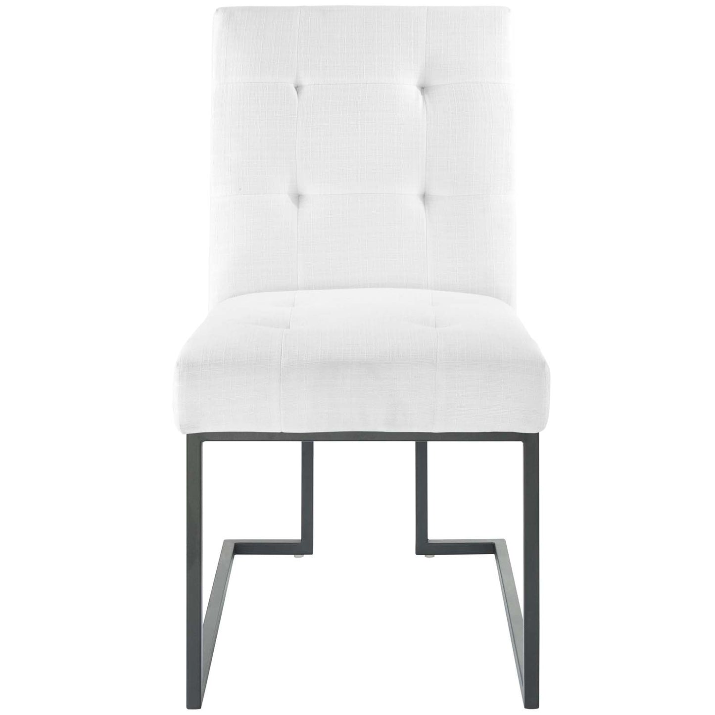 Modway Privy Black Stainless Steel Upholstered Fabric Dining Chair | Dining Chairs | Modishstore-18